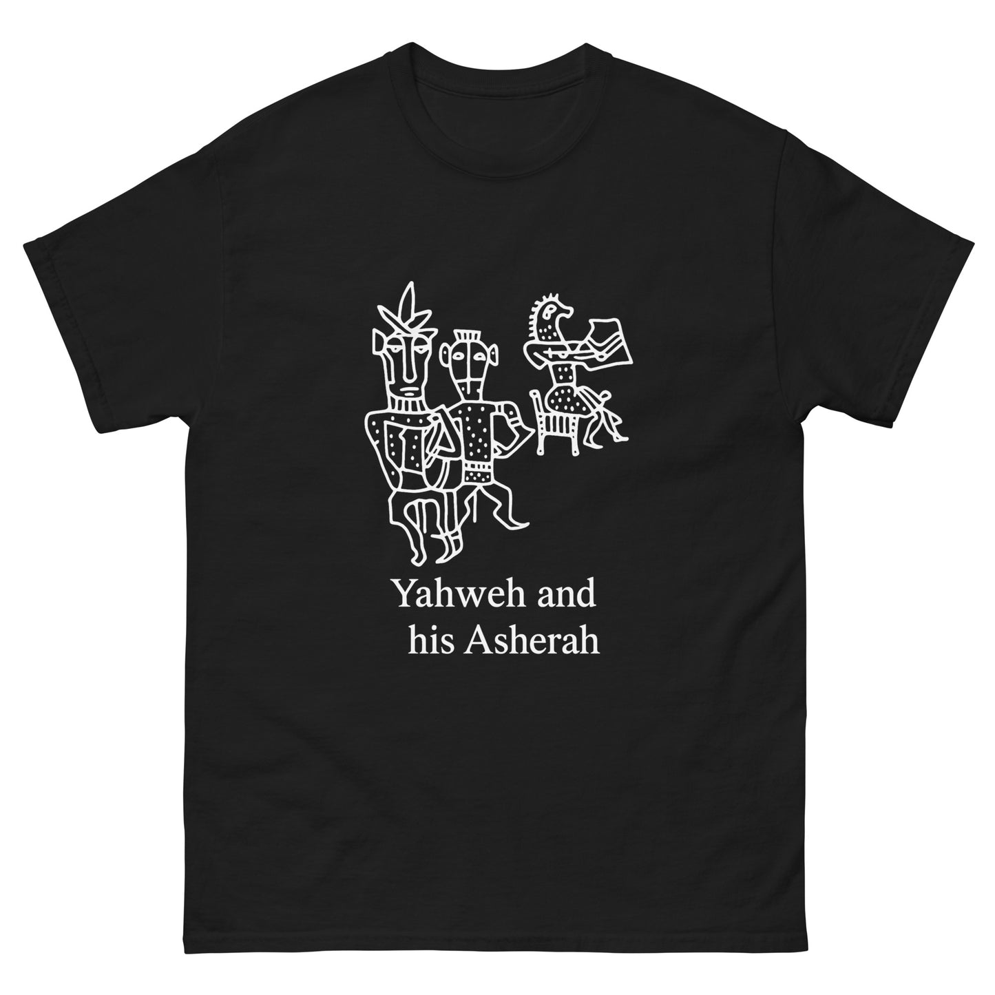 Yahweh and His Asherah – Esoteric Apparel Revealing the Lost Divine Feminine (White Ink) black