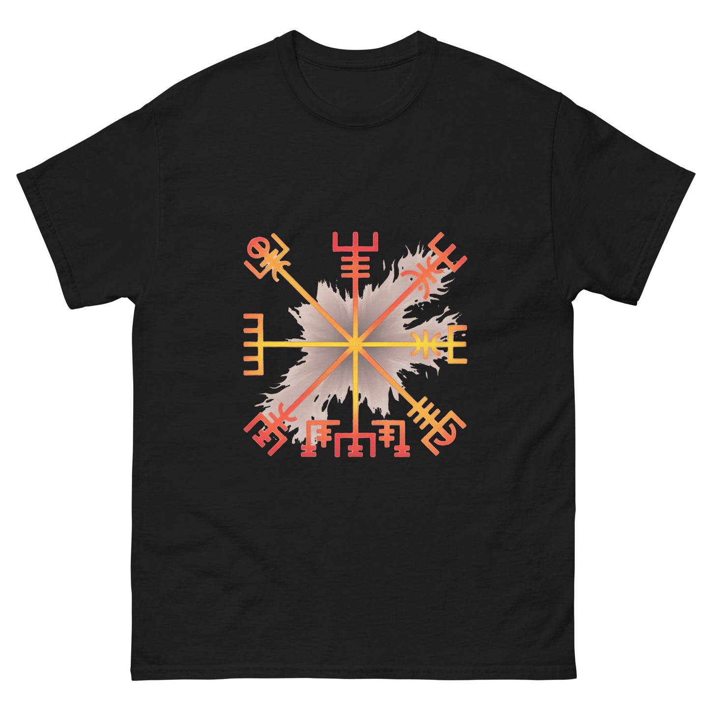 Vegvisir Flame Compass – Norse Protection Symbol on Esoteric Apparel black