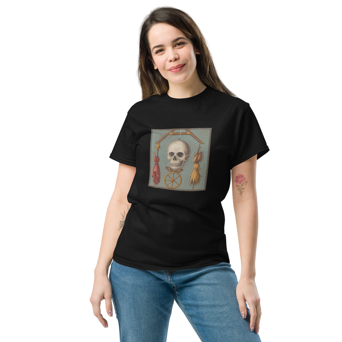 Wear history with this authentic Pompeii mosaic t-shirt featuring the Greek phrase “Know Thyself.” A bold, esoteric clothing piece for lovers of philosophy and ancient art.. witchy apparel esoteric clothing female