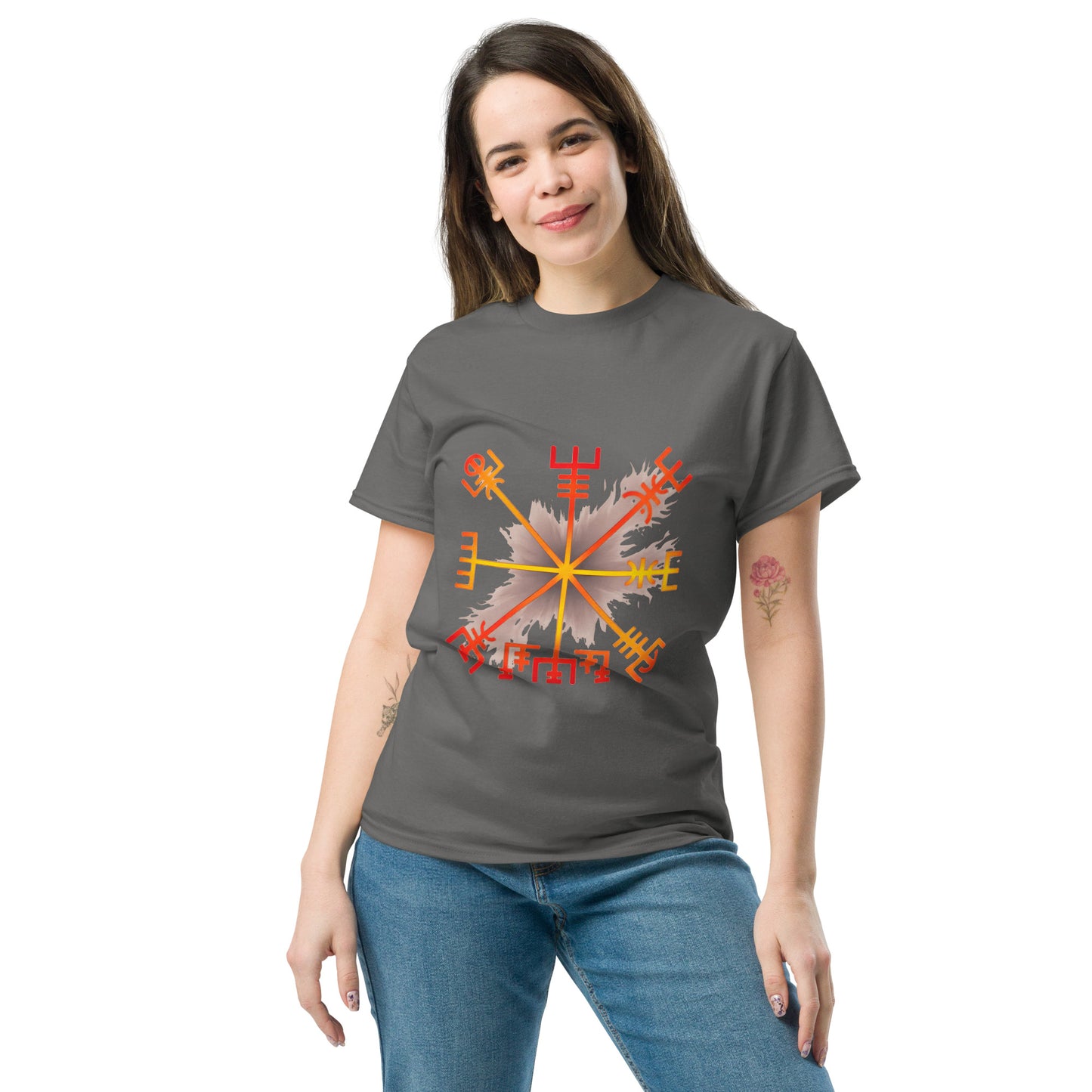 Vegvisir Flame Compass – Norse Protection Symbol on Esoteric Apparel female