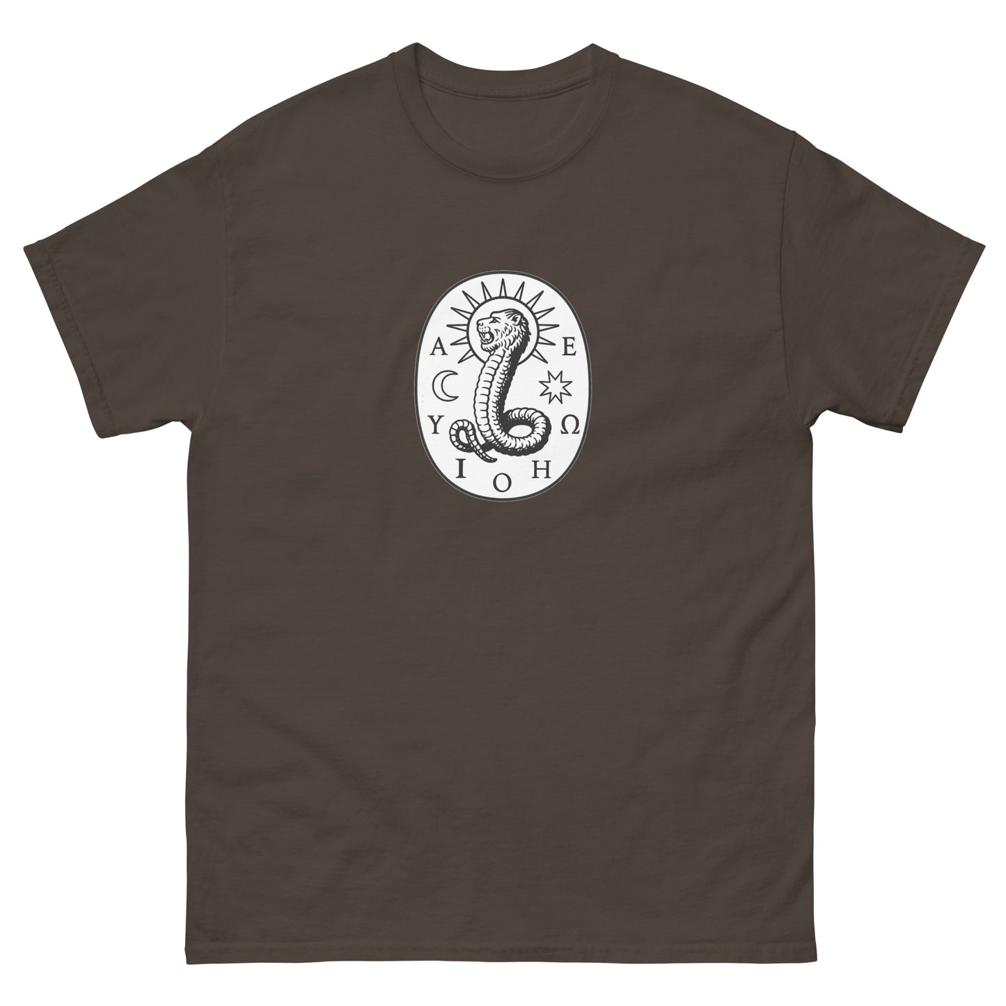 Chnoubis Greek Vowel Talisman – Historical Esoteric apparel brown