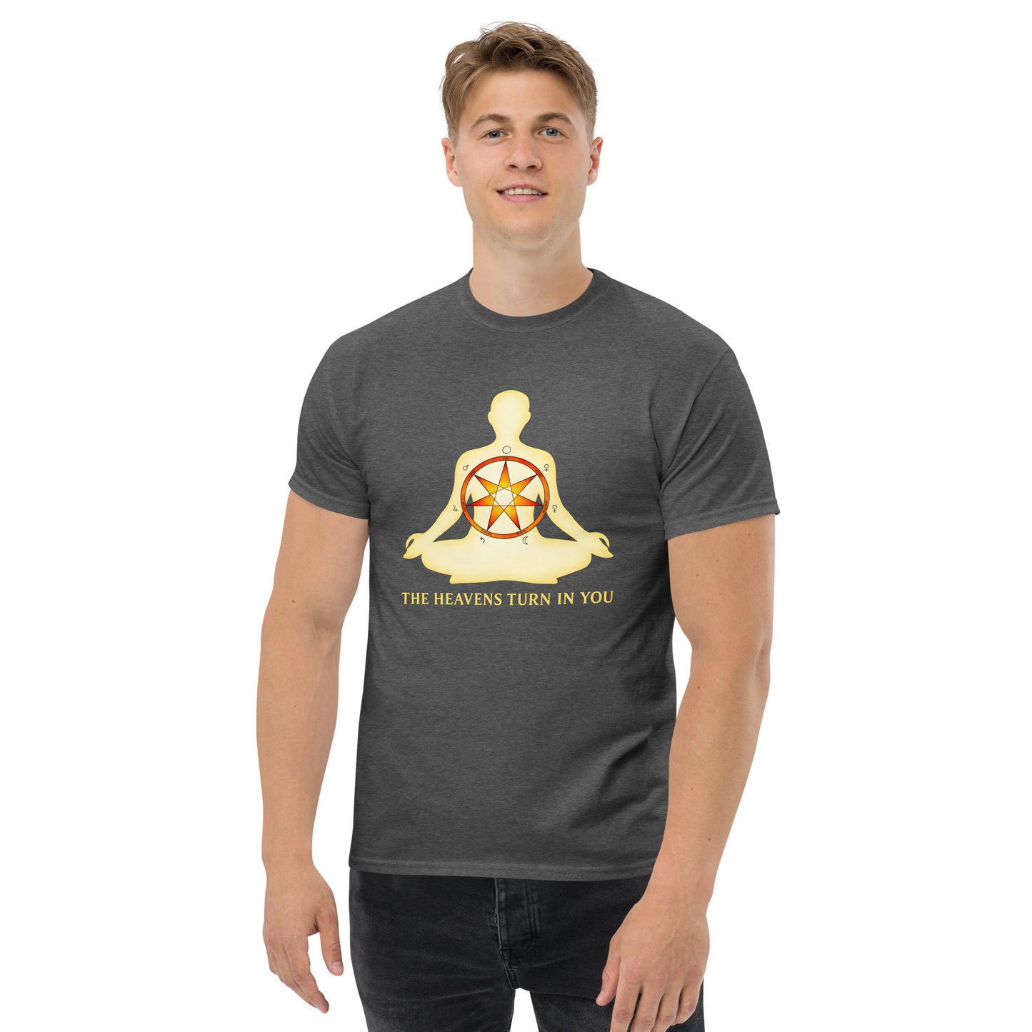 The Heavens Turn In You – Esoteric clothing Meditative Spiritual Shirt grey