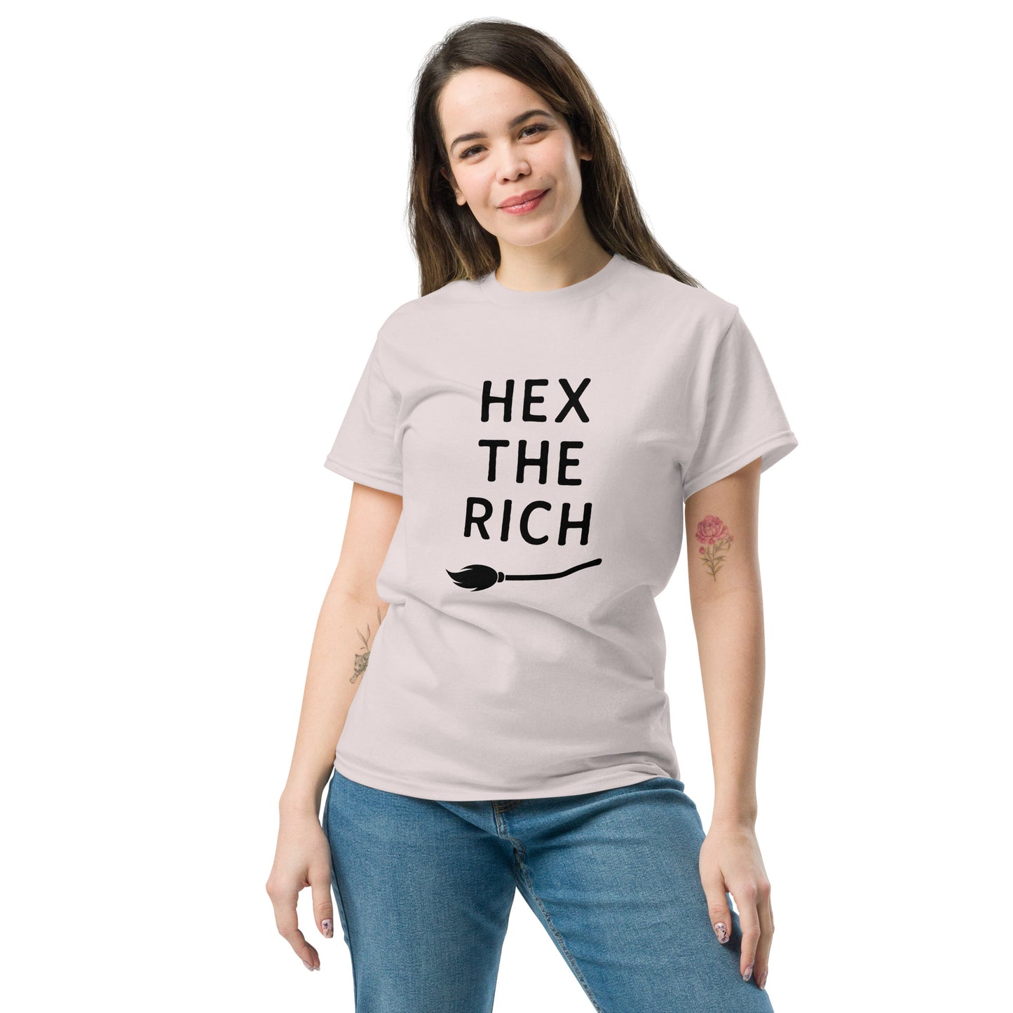 Hex the Rich – Witchy Apparel for Spiritual Anti-Capitalist Rebels (Dark Ink) female