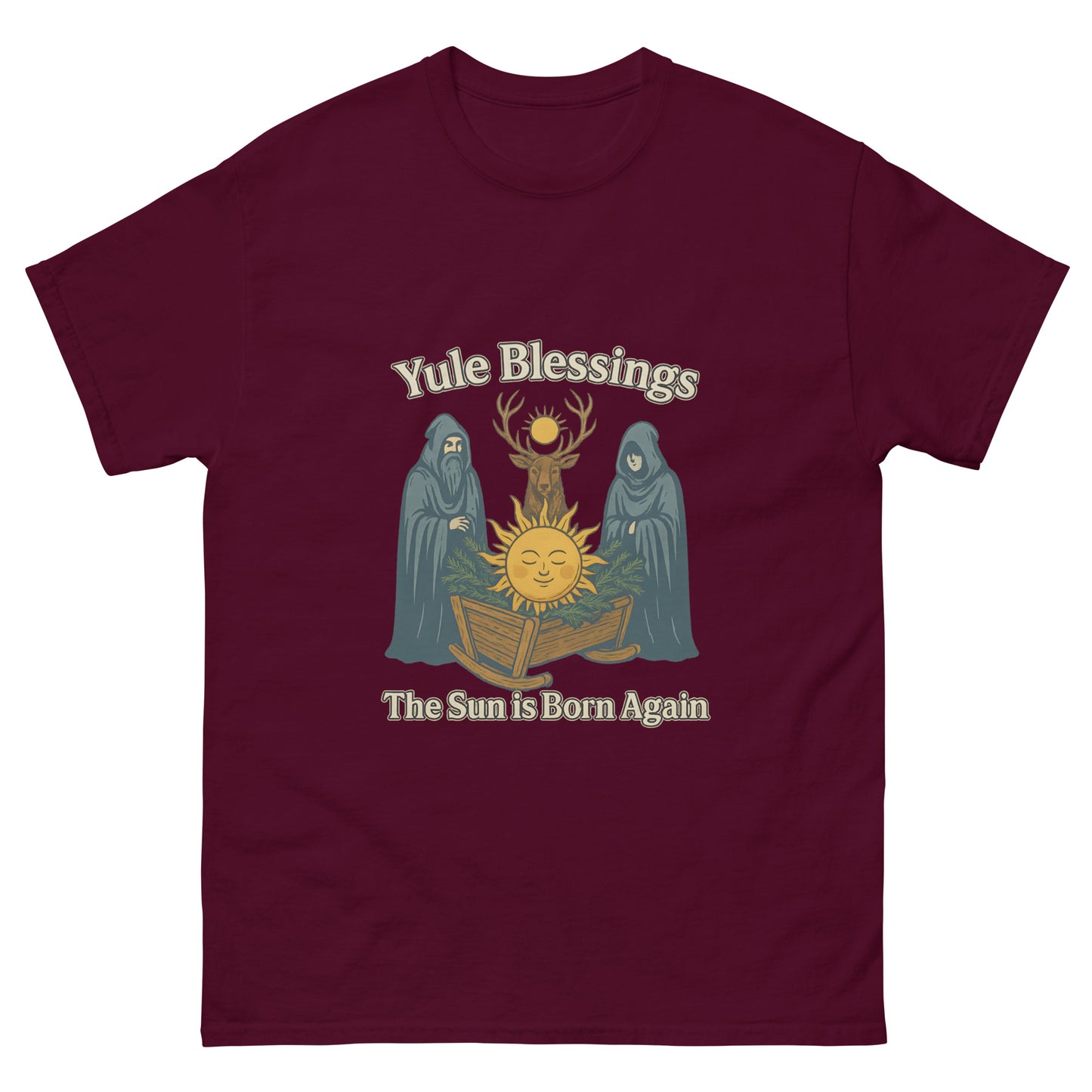 Yule Blessings Shirt – Pagan Esoteric Apparel for the Winter Solstice red