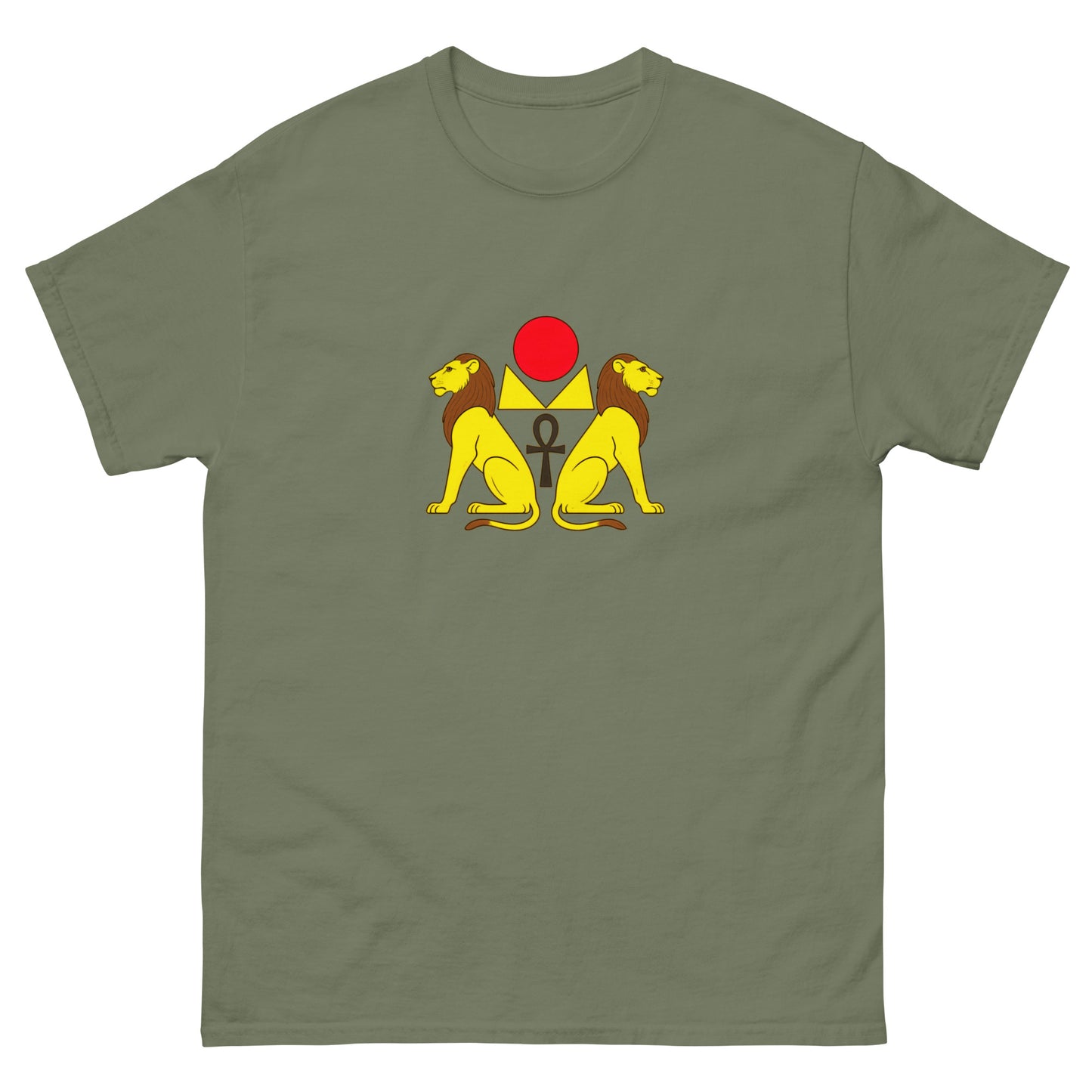 Aker Lions Esoteric apparel – Ancient Egyptian Horizon Symbol with Ankh. witchy clothes green