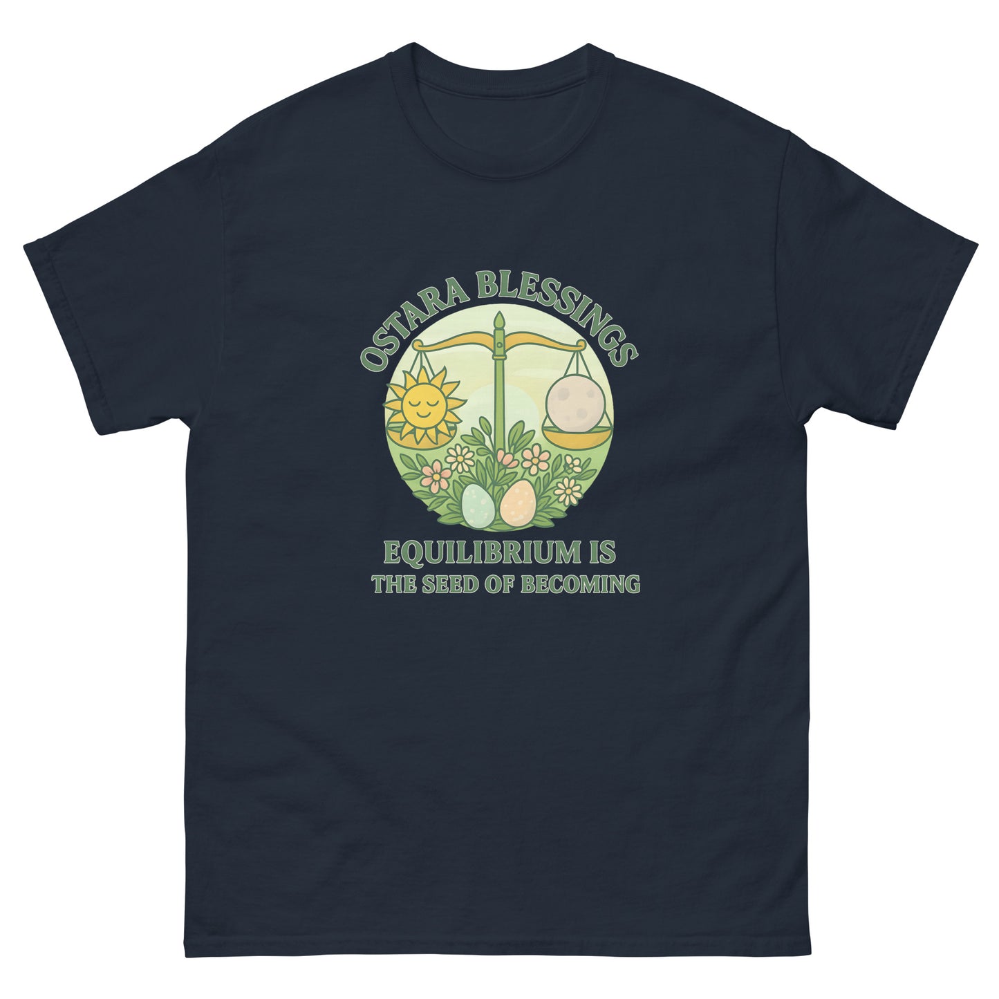 Ostara Shirt – Pagan Esoteric Apparel for the Spring Equinox navy