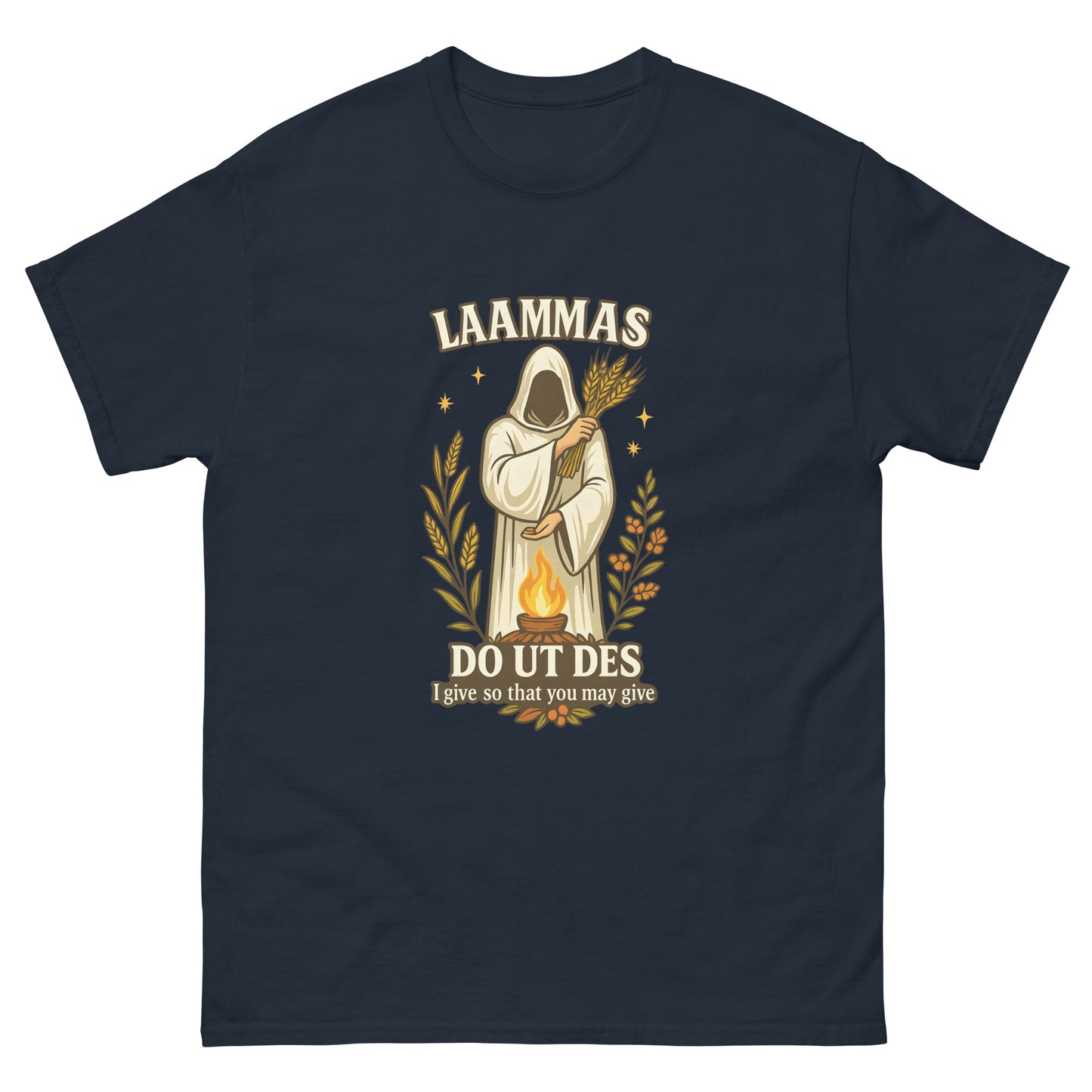 Lammas Shirt – Witchy clothes Honoring Pagan Harvest Ritual navy