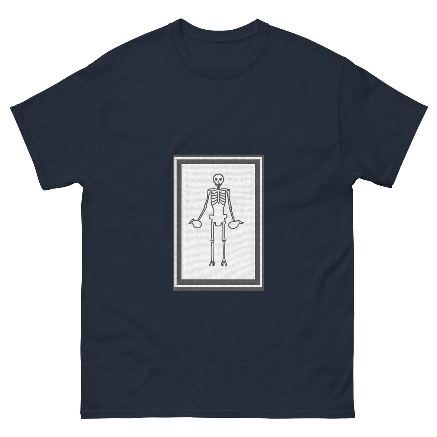 Pompeii Skeleton Mosaic – Historical Esoteric Clothing Design navy