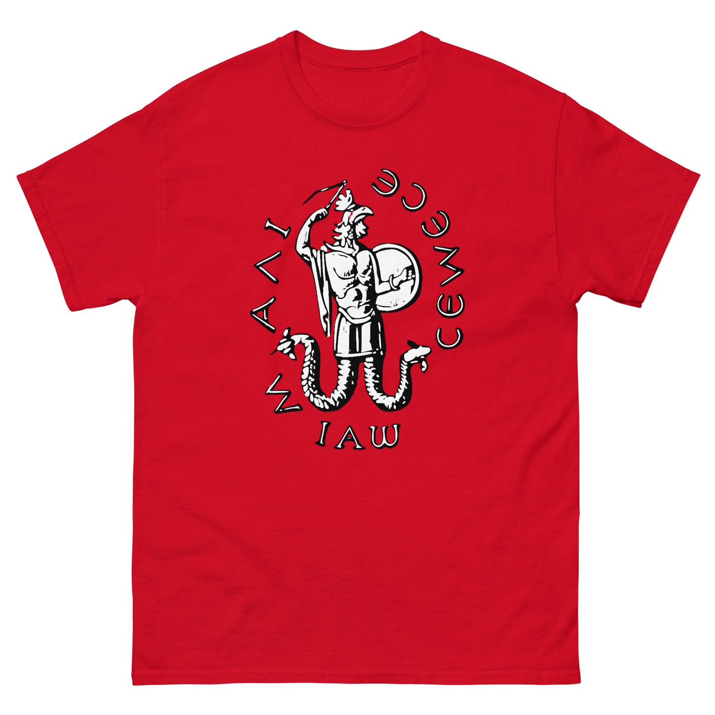 IAO Esoteric apparel – Serpent-Legged Gnostic God Design red