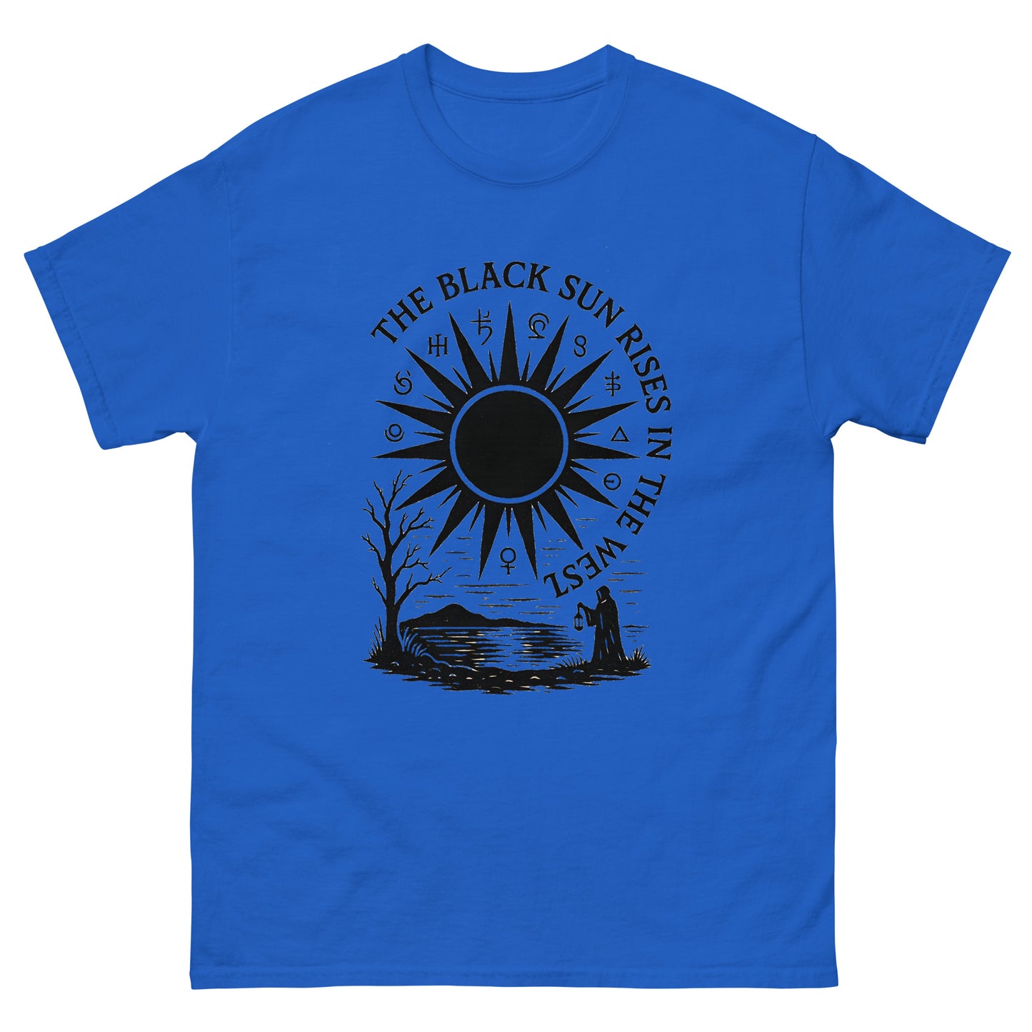 The Black Sun Rises in the West – Occult Symbolism, Esoteric clothing blue