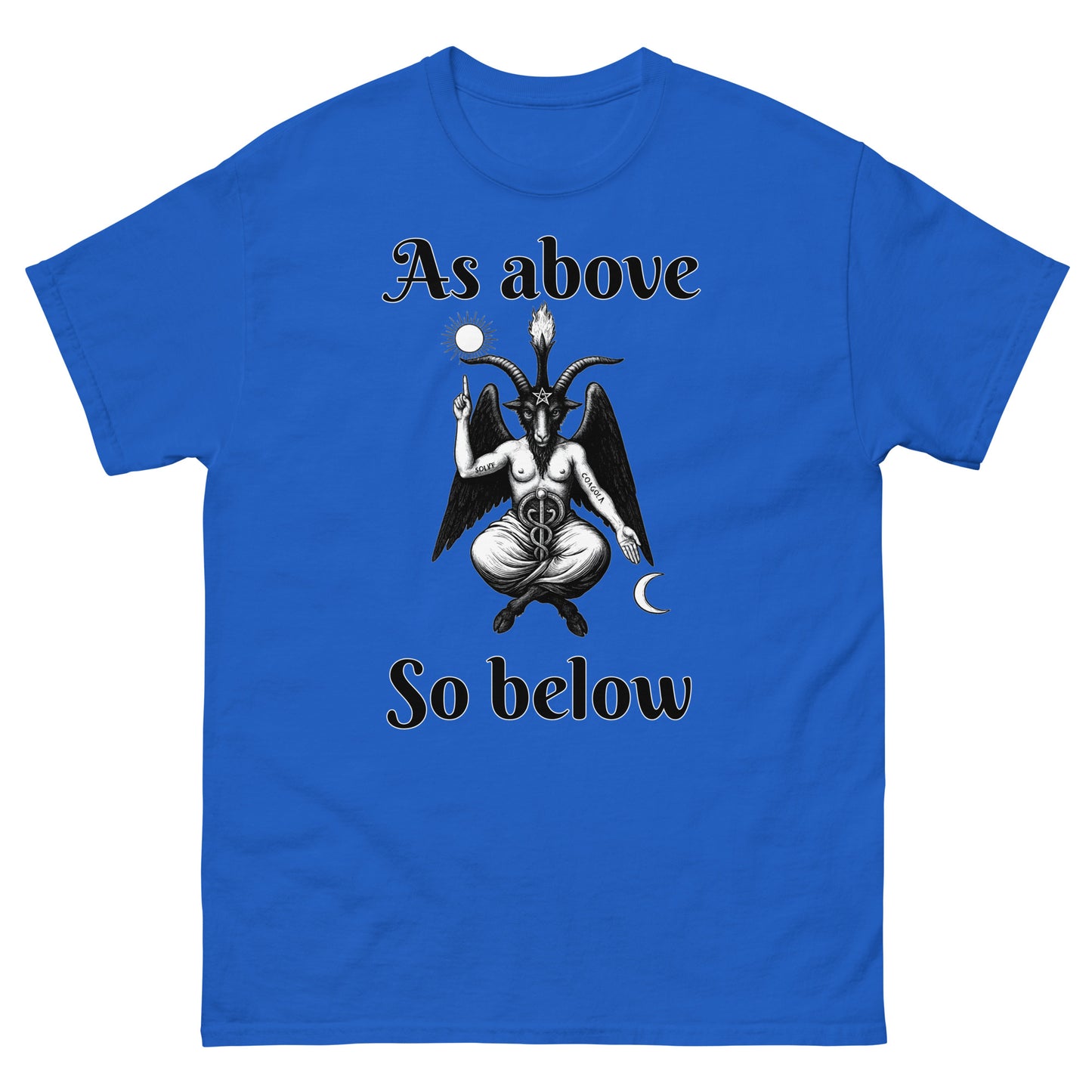 As Above So Below Baphomet Shirt – Esoteric Clothing, witchy clothes blue