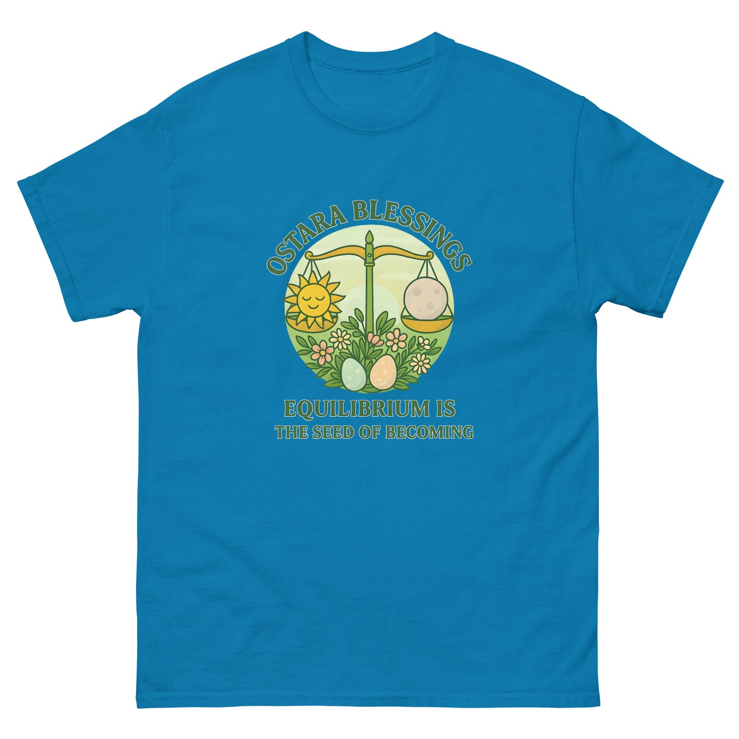 Ostara Shirt – Pagan Esoteric Apparel for the Spring Equinox blue