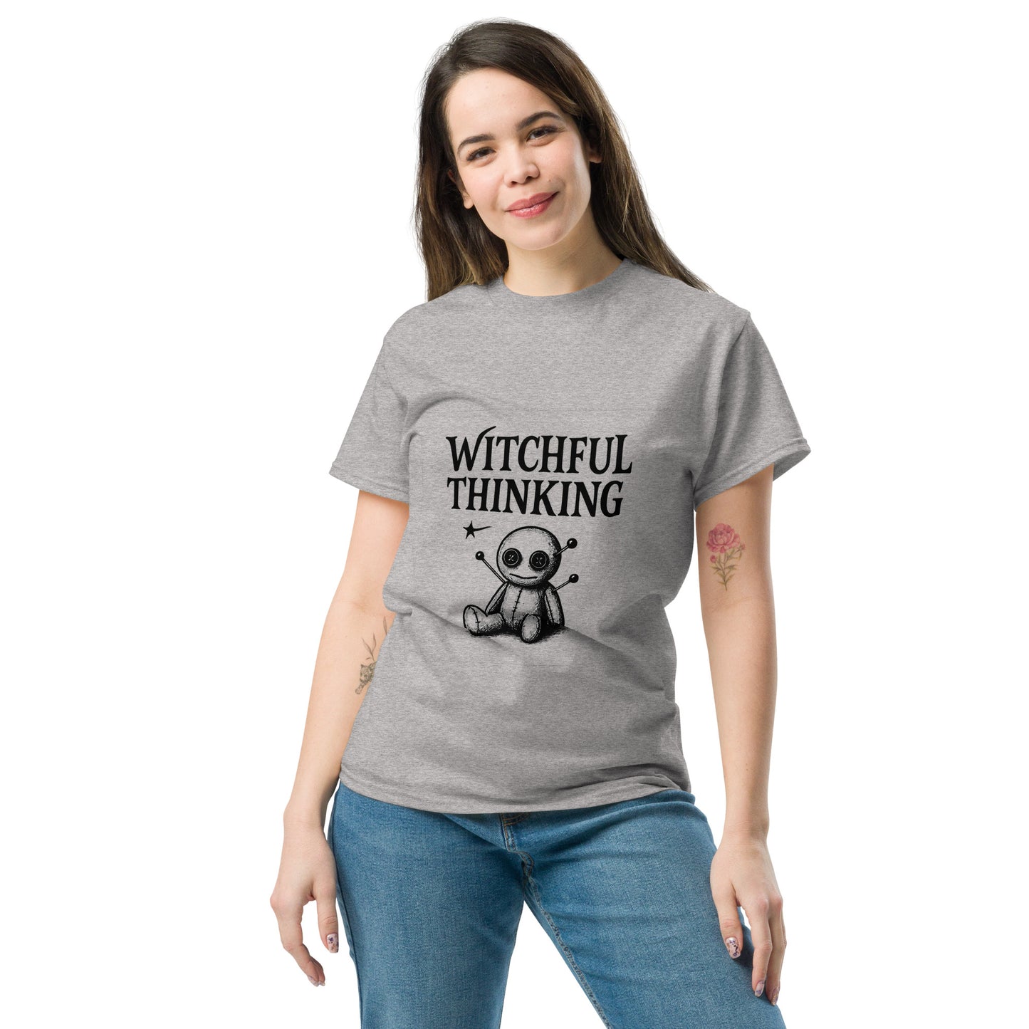 Witchful Thinking Voodoo Doll Shirt – Witchy Clothes for Occult Fashion Fans (Dark Ink) female