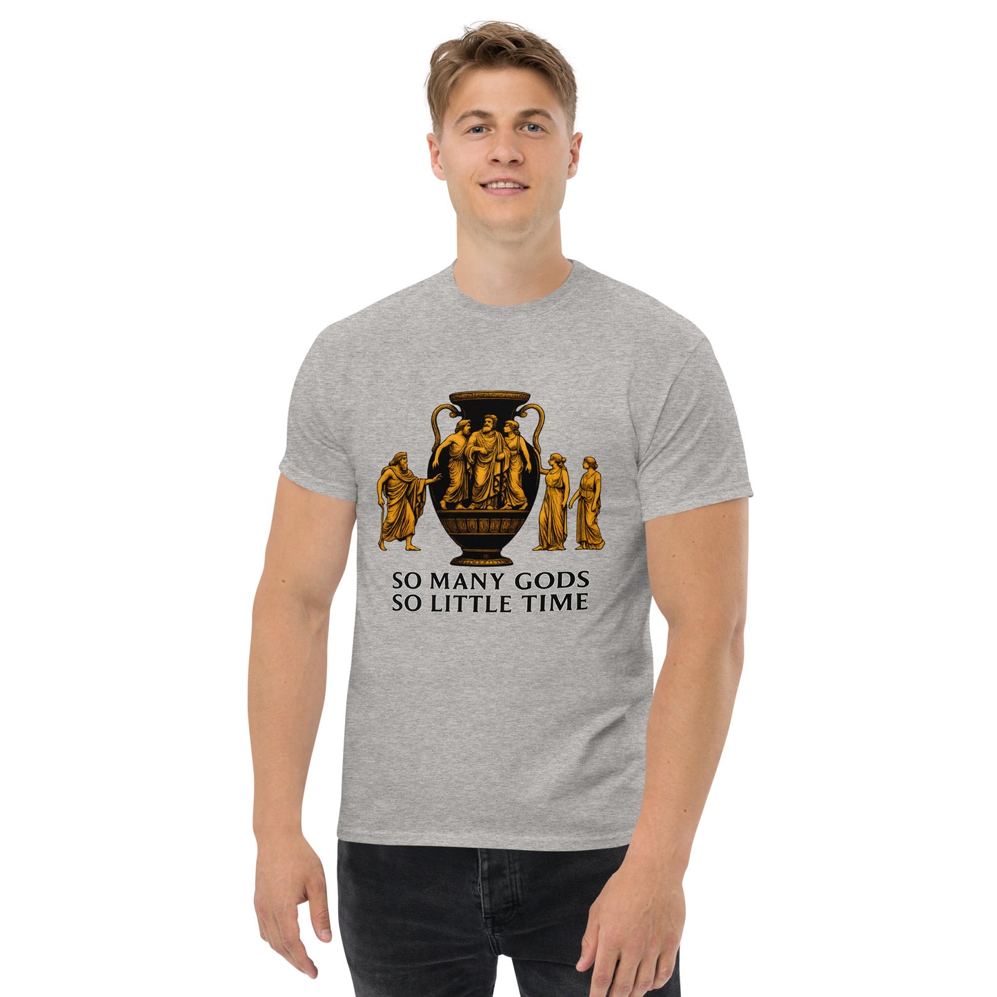 So Many Gods, So Little Time – Funny Spiritual Shirt for Polytheists grey