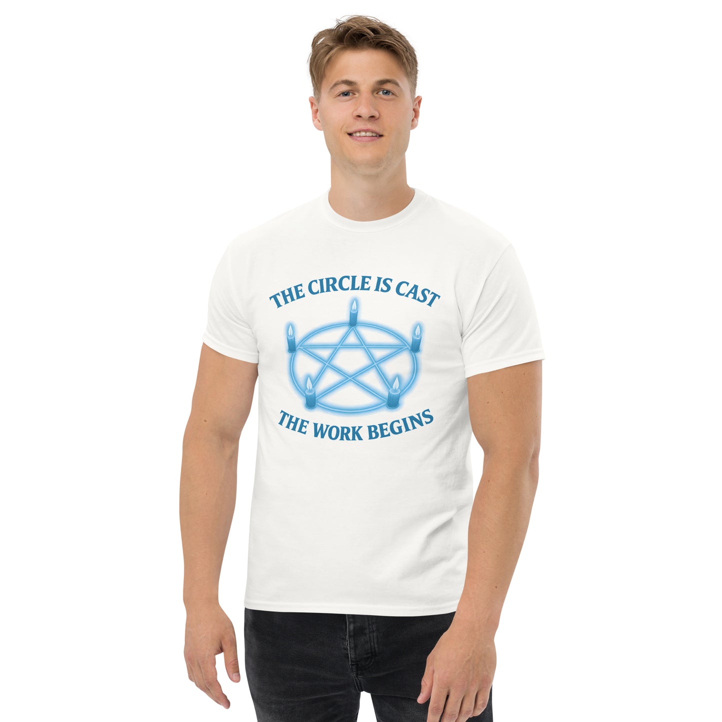 Title: The Circle Is Cast – Witchcraft Ritual Esoteric Apparel witchy clothes male