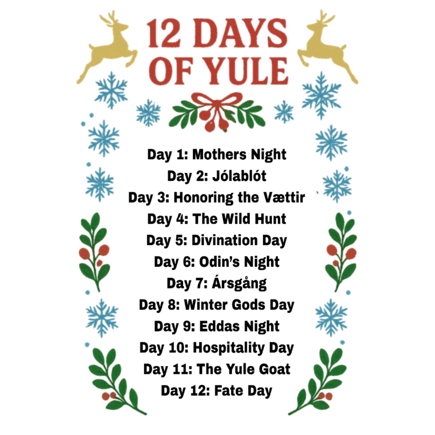 12 Days of Yule Shirt | Pagan Yule esoteric clothing