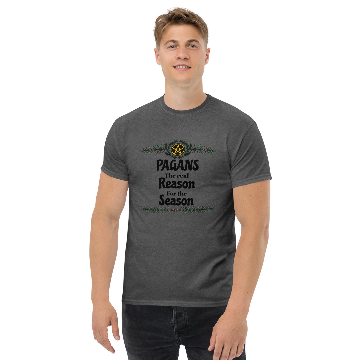 Yule Pentacle Wreath Shirt | Pagan Esoteric Clothing & Witchy Apparel