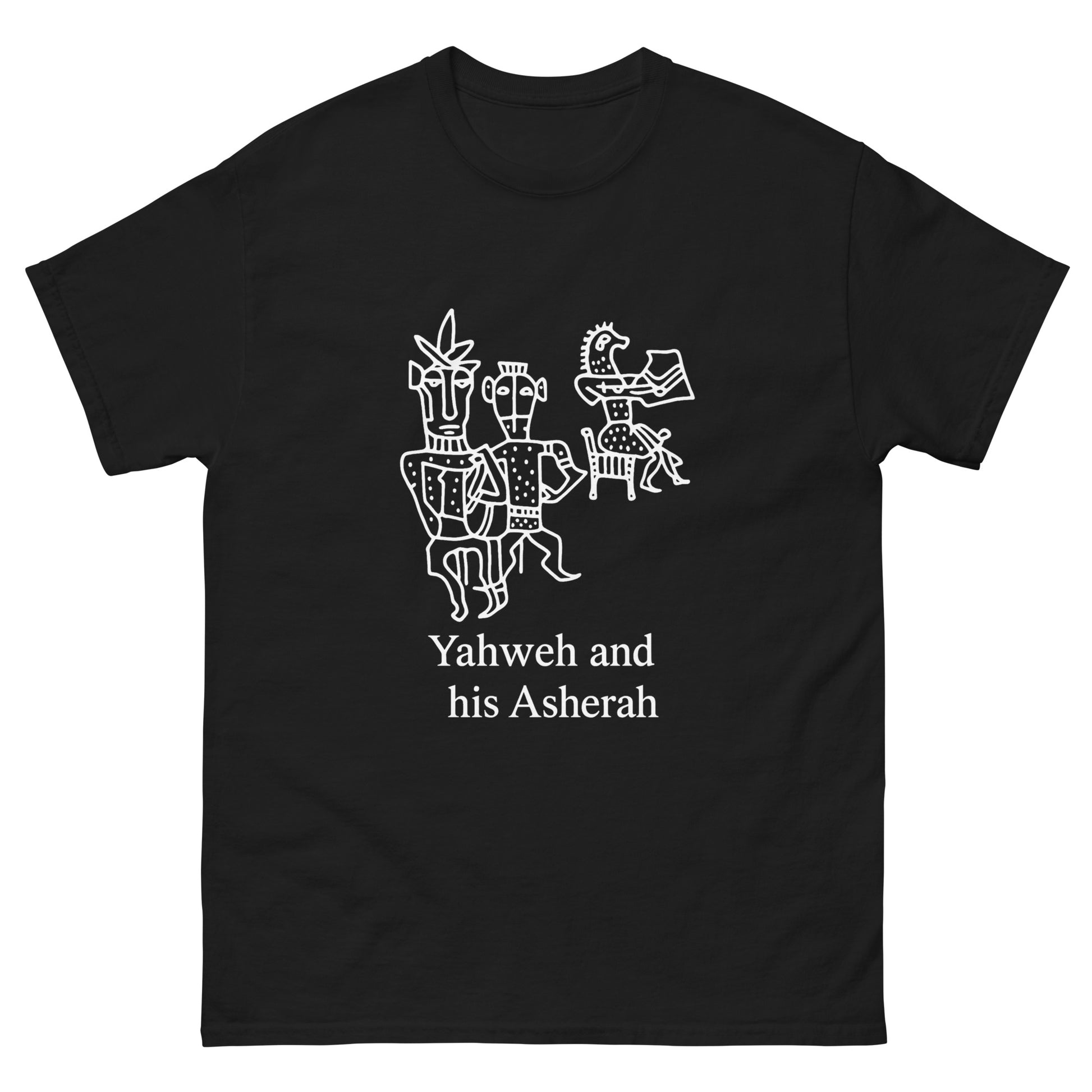 Yahweh and His Asherah – Esoteric Apparel Revealing the Lost Divine Feminine (White Ink) black