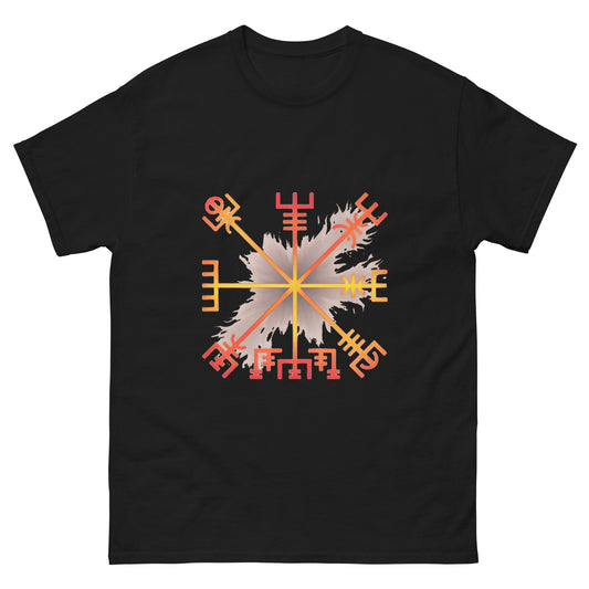Vegvisir Flame Compass – Norse Protection Symbol on Esoteric Apparel black