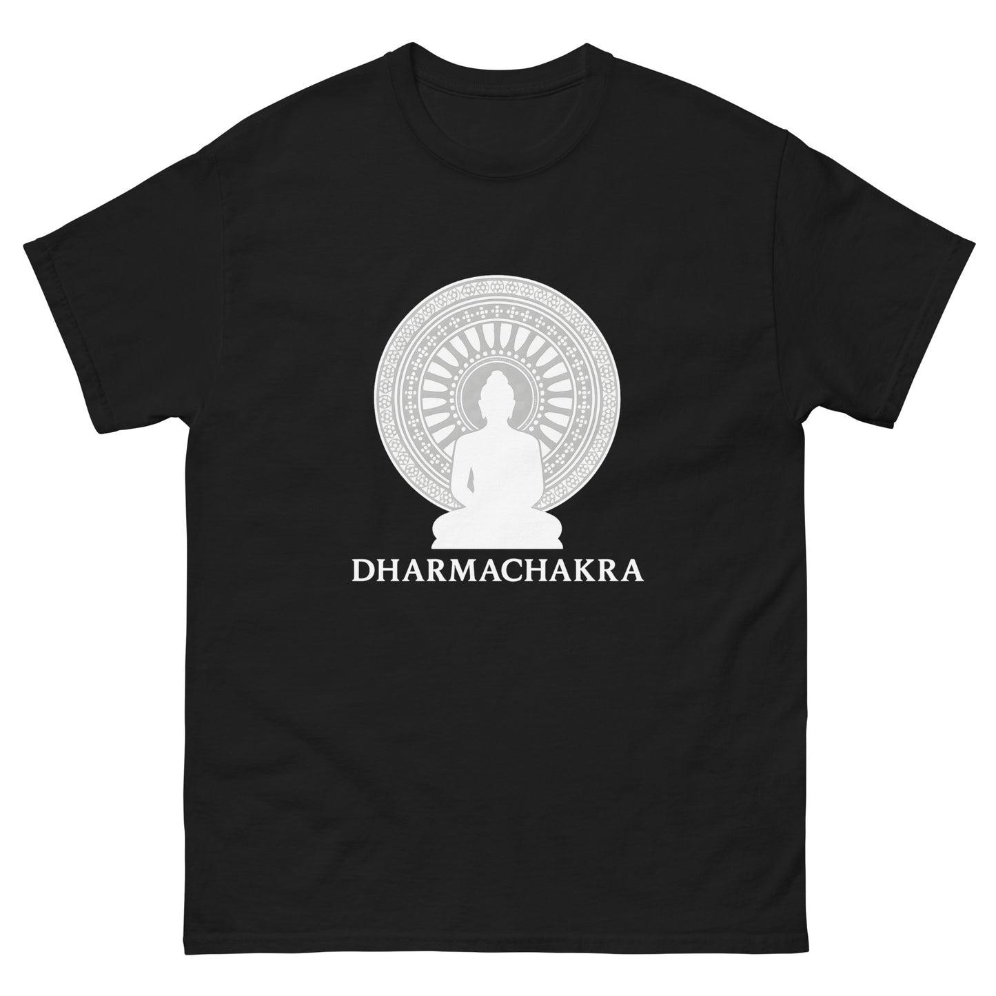Dharmachakra Buddha Shirt – Spiritual Shirt with the Wheel of Dharma Symbol black