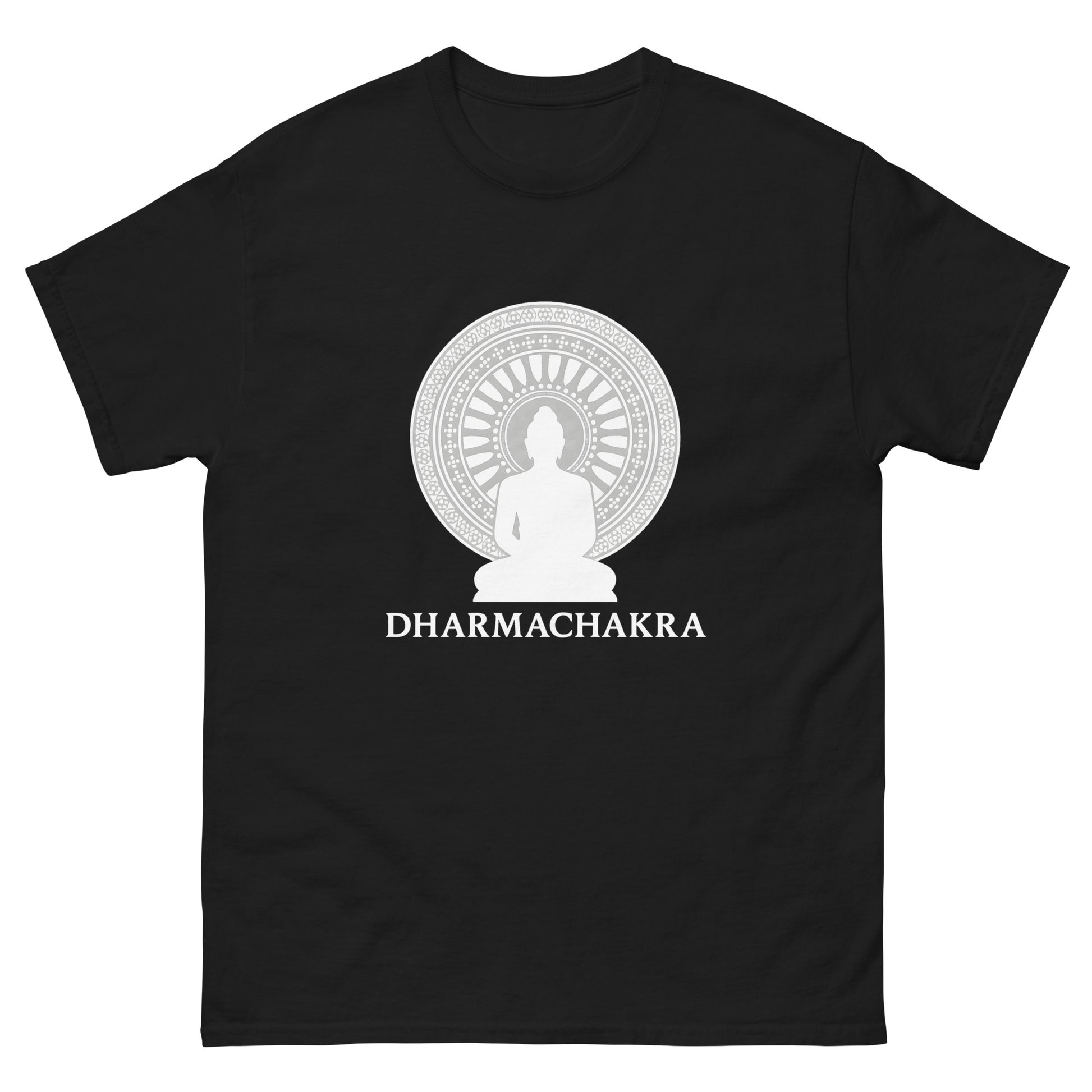 Dharmachakra Buddha Shirt – Spiritual Shirt with the Wheel of Dharma Symbol black