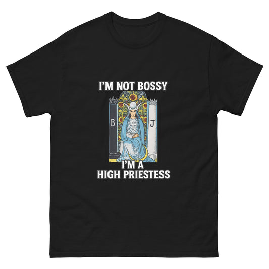 I’m Not Bossy, I’m a High Priestess – Witchy Apparel with Tarot Attitude black