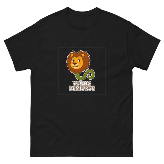 Young Demiurge Shirt – Esoteric apparel, Humor with Gnostic Lion-Serpent black