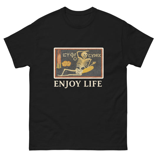 Ancient Roman Skeleton Mosaic "Enjoy Life" – Esoteric Apparel back