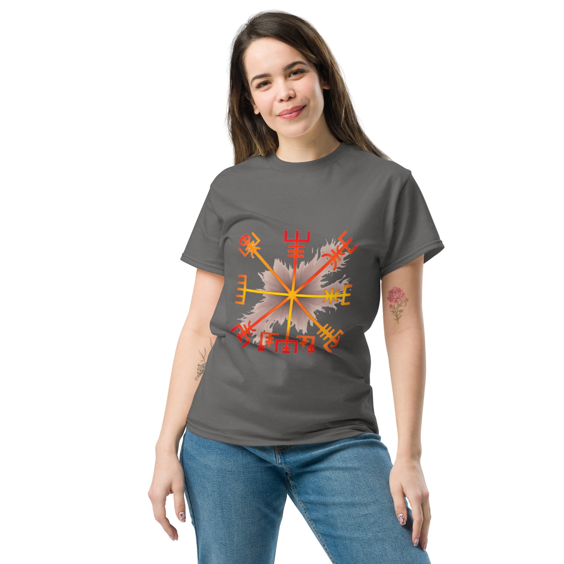 Vegvisir Flame Compass – Norse Protection Symbol on Esoteric Apparel female