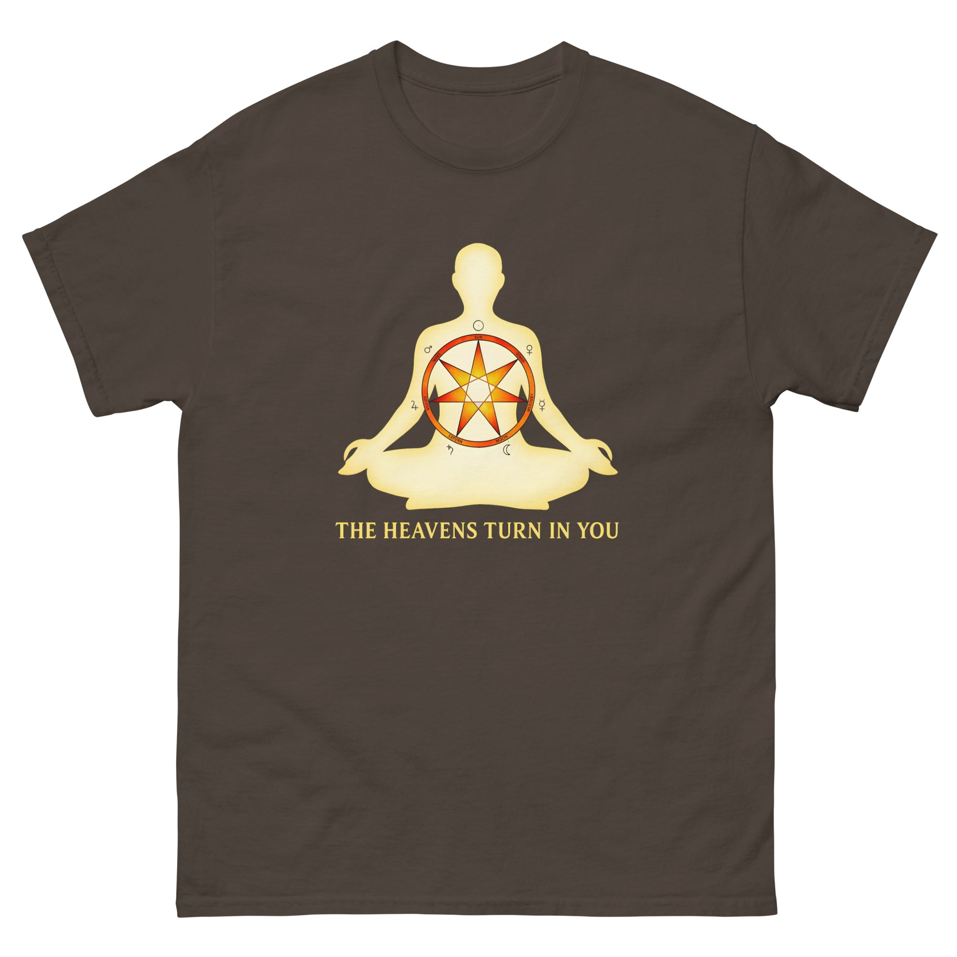 The Heavens Turn In You – Esoteric apparel Spiritual Shirt | Witchcraft & the Occult brown