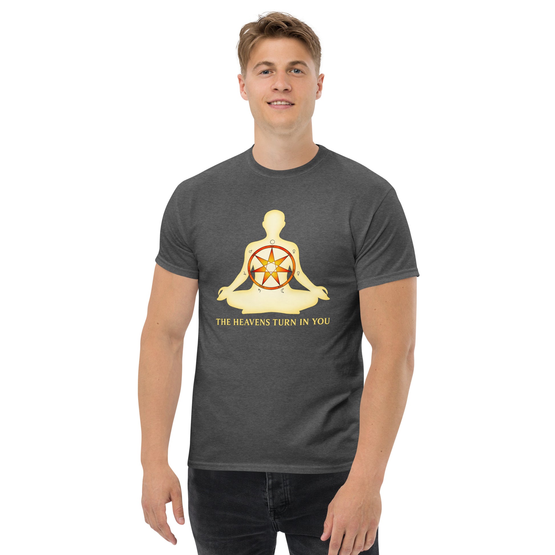 The Heavens Turn In You – Esoteric clothing Meditative Spiritual Shirt grey
