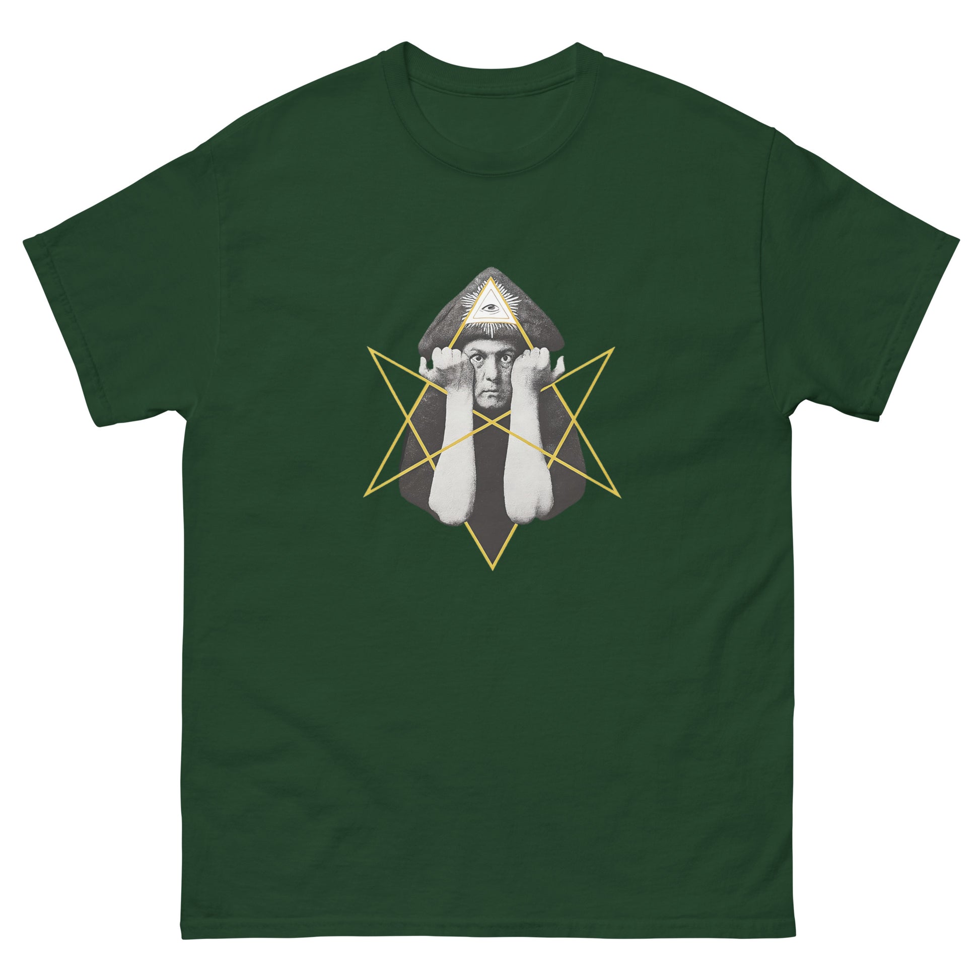 Aleister Crowley Shirt – Unicursal Hexagram Design | Esoteric Clothing green