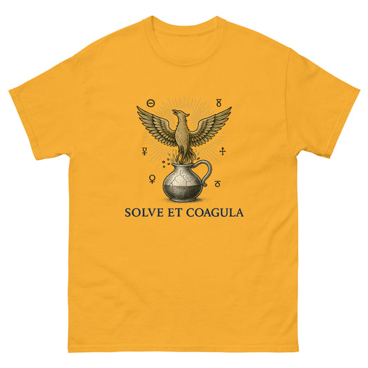 Solve et Coagula – Phoenix Rising Spiritual Shirt gold
