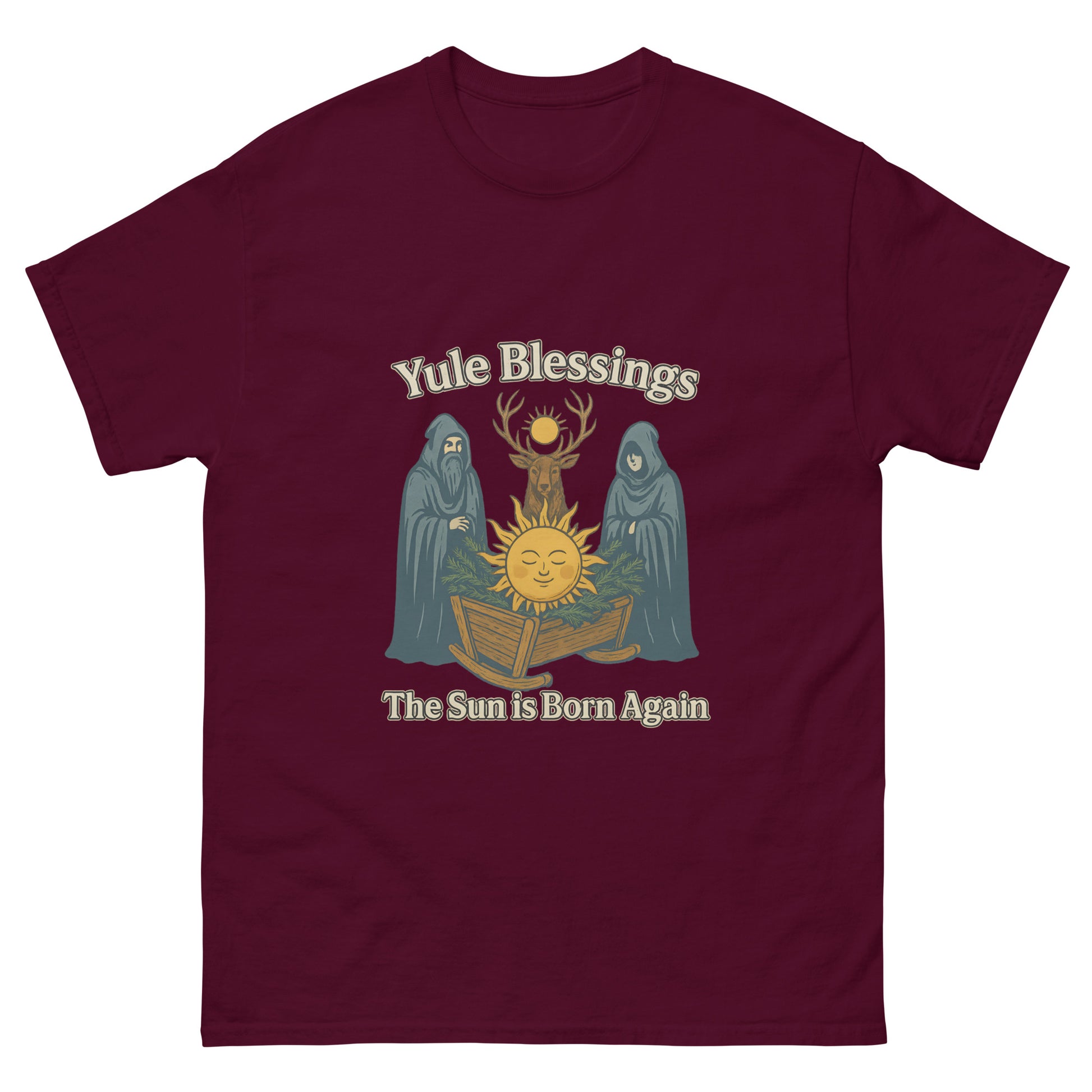 Yule Blessings Shirt – Pagan Esoteric Apparel for the Winter Solstice red
