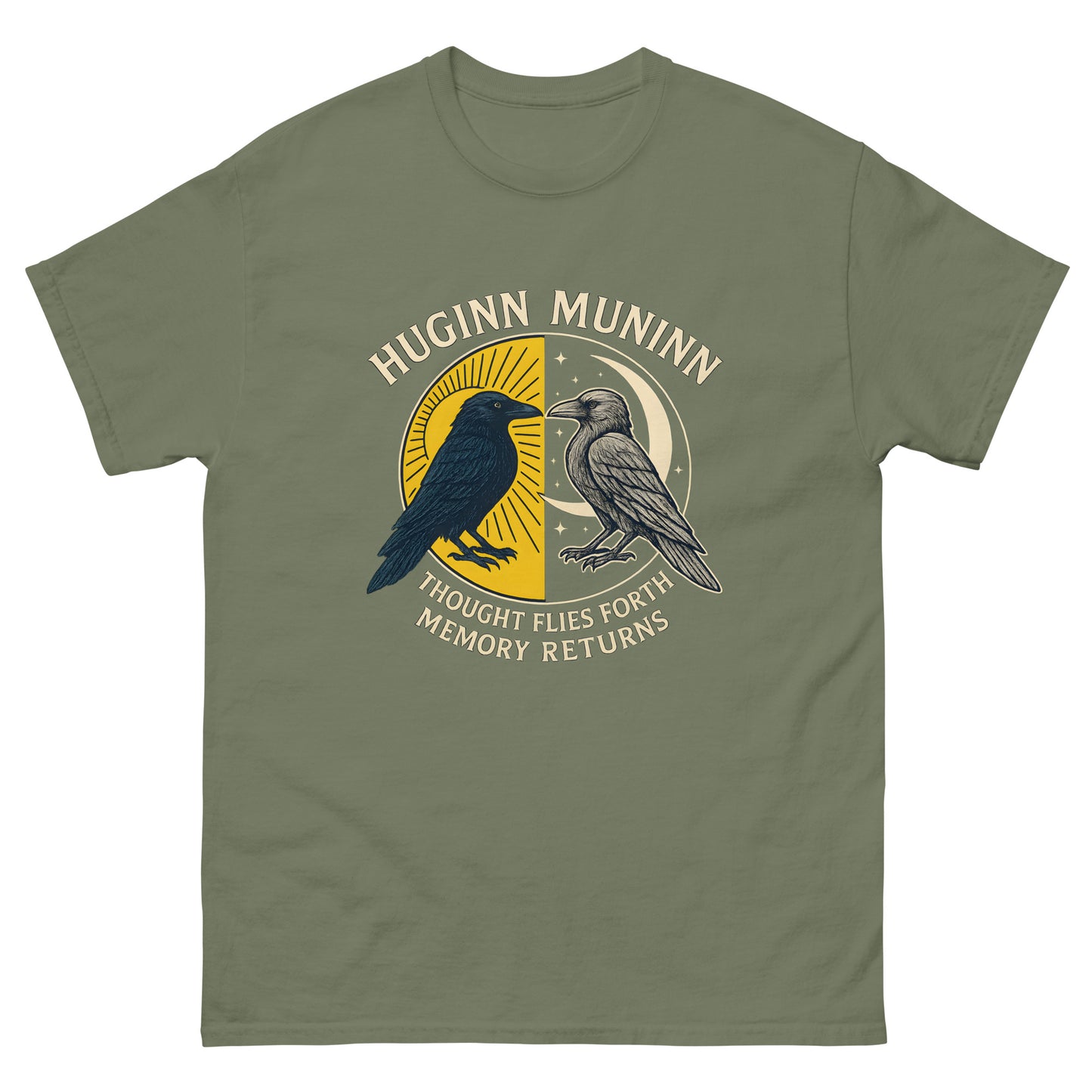 Huginn & Muninn – Norse Raven Esoteric clothing green