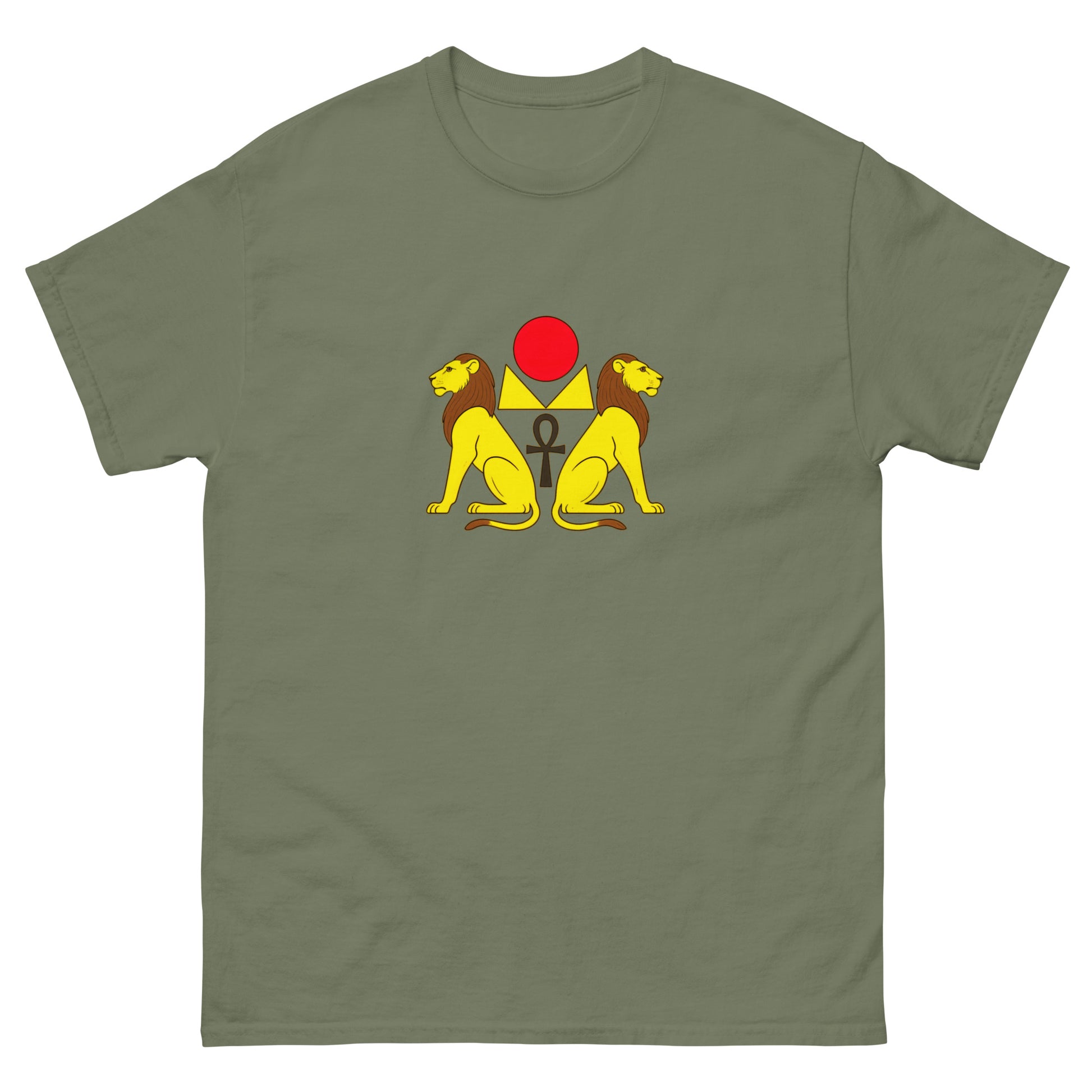Aker Lions Esoteric apparel – Ancient Egyptian Horizon Symbol with Ankh. witchy clothes green