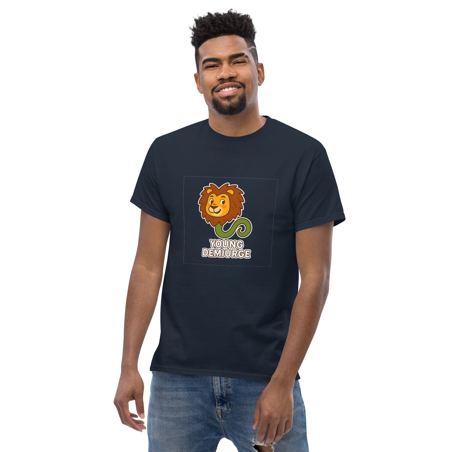 Young Demiurge Shirt – Esoteric apparel, Humor with Gnostic Lion-Serpent male