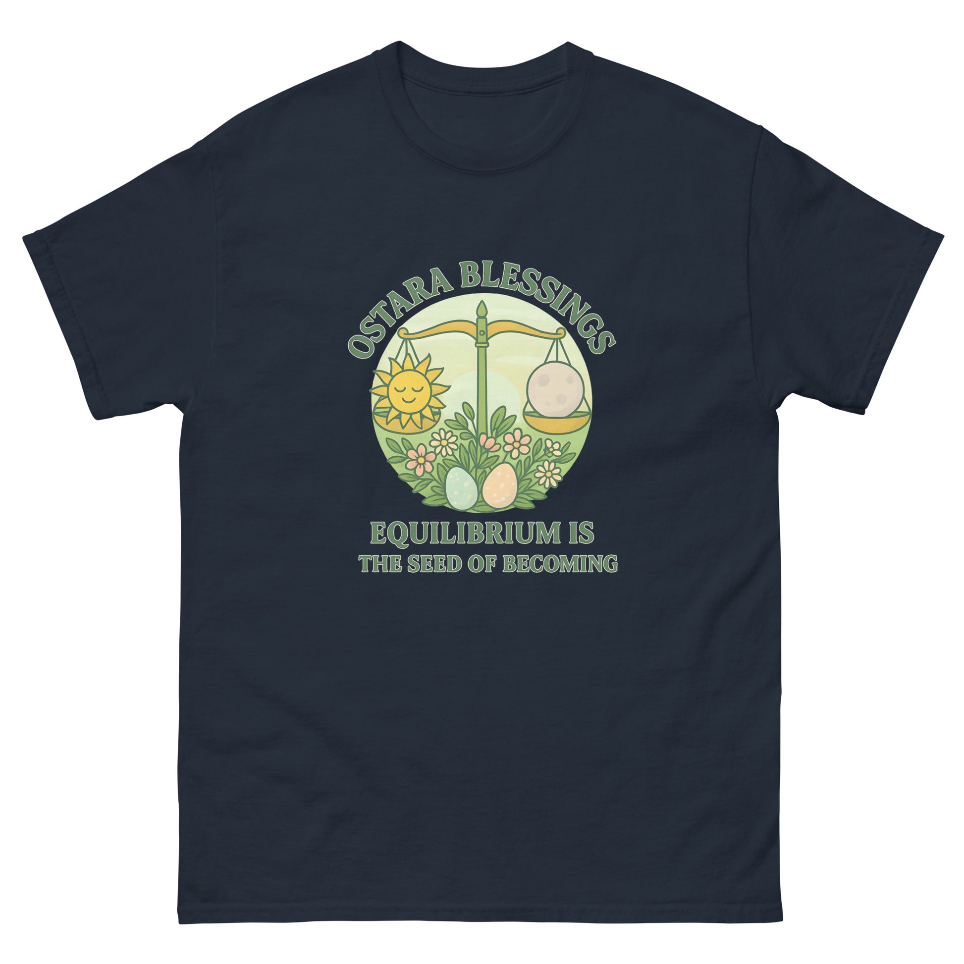 Ostara Shirt – Pagan Esoteric Apparel for the Spring Equinox navy