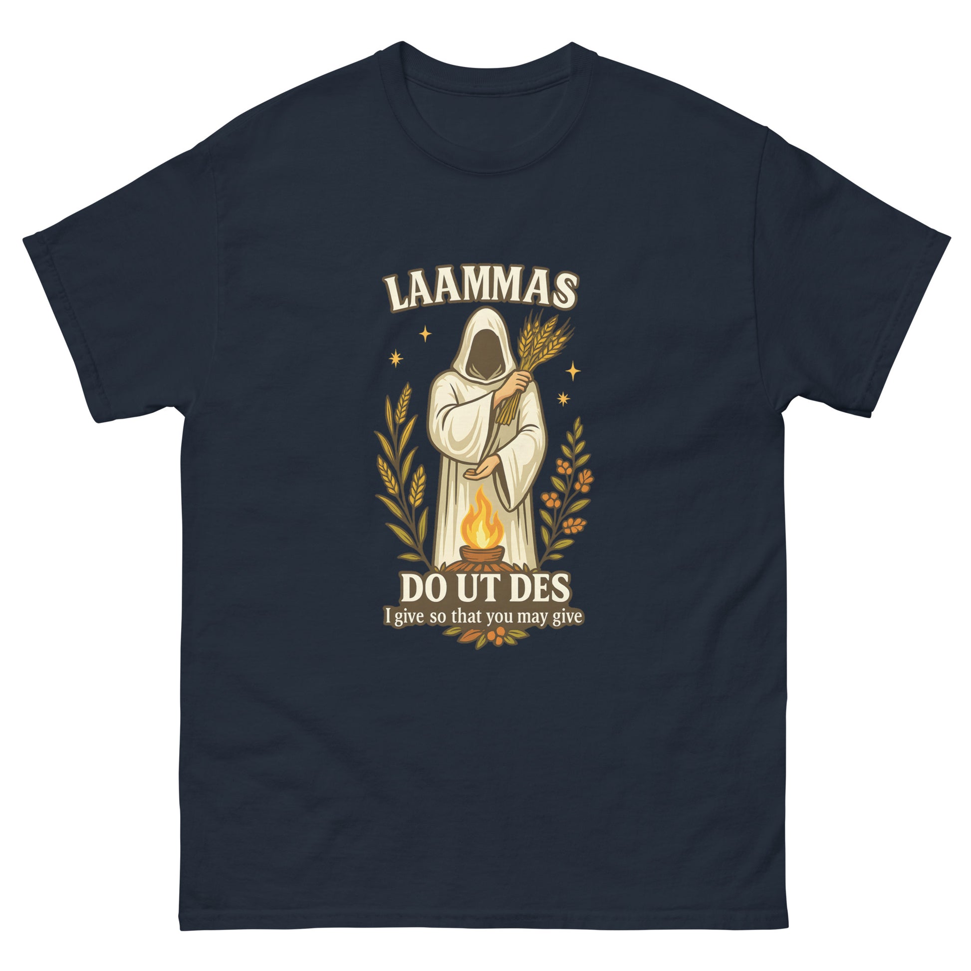 Lammas Shirt – Witchy clothes Honoring Pagan Harvest Ritual navy