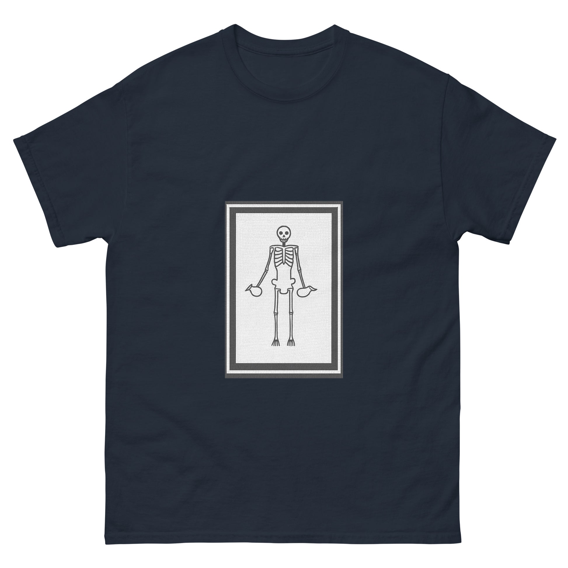 Pompeii Skeleton Mosaic – Historical Esoteric Clothing Design navy