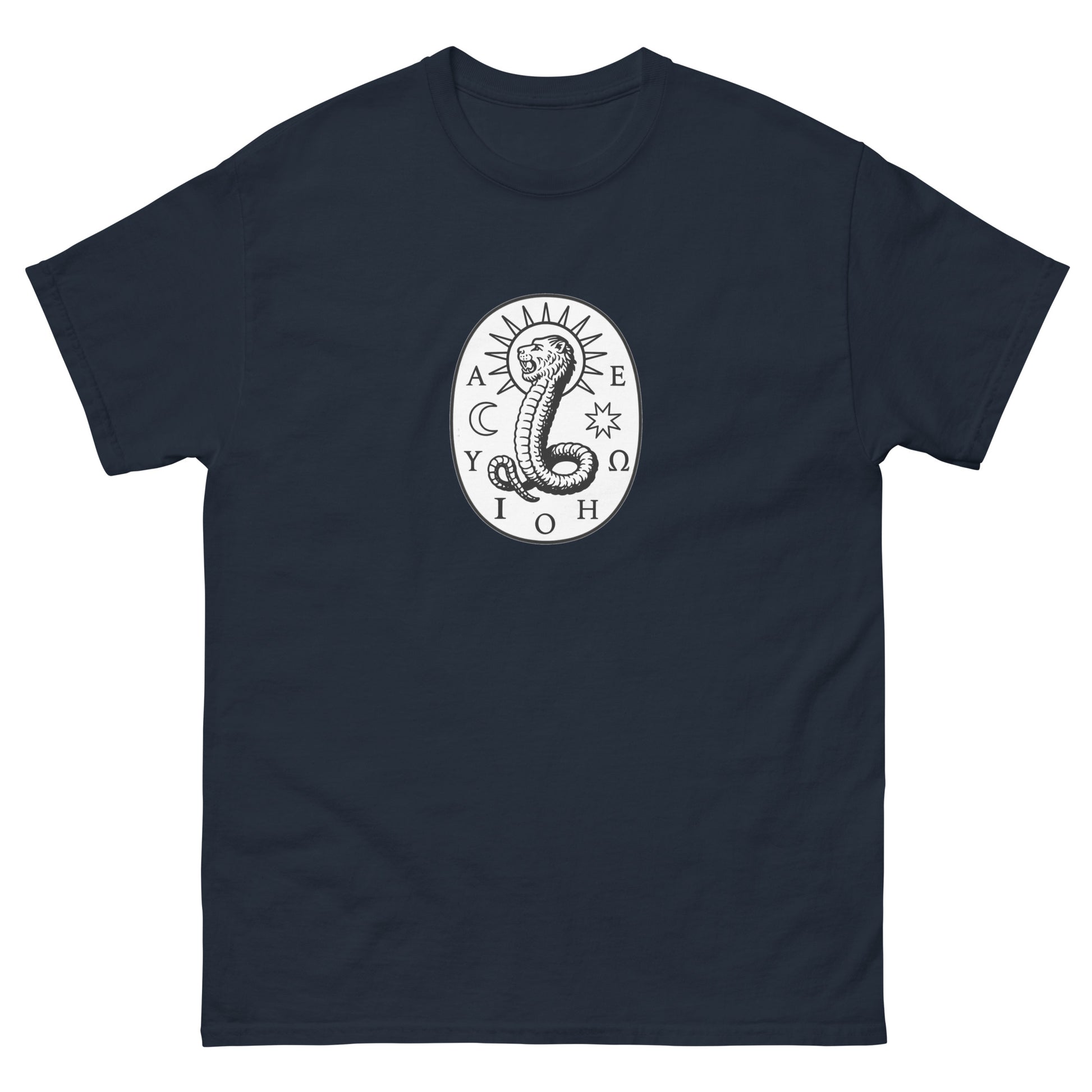 Chnoubis Greek Vowel Talisman – Historical Esoteric apparel navy