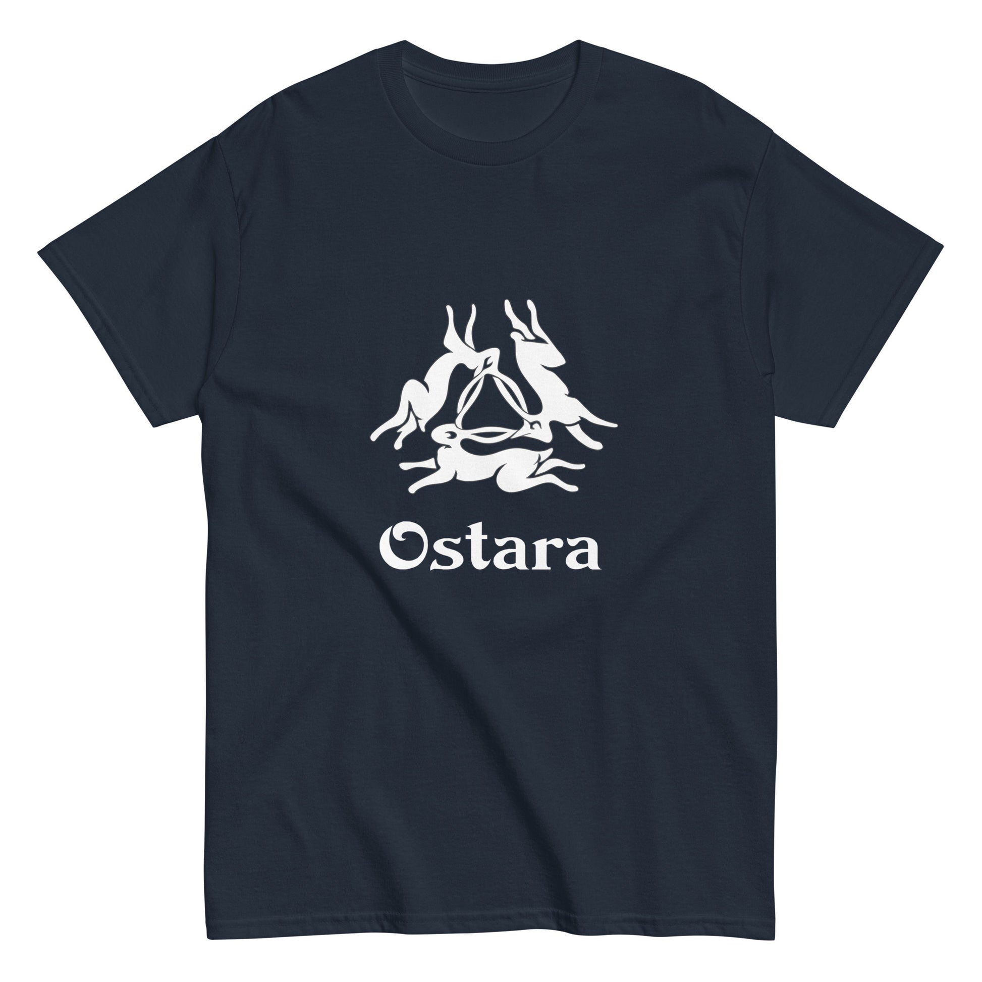 Ostara Three Hares Shirt | Esoteric apparel navy
