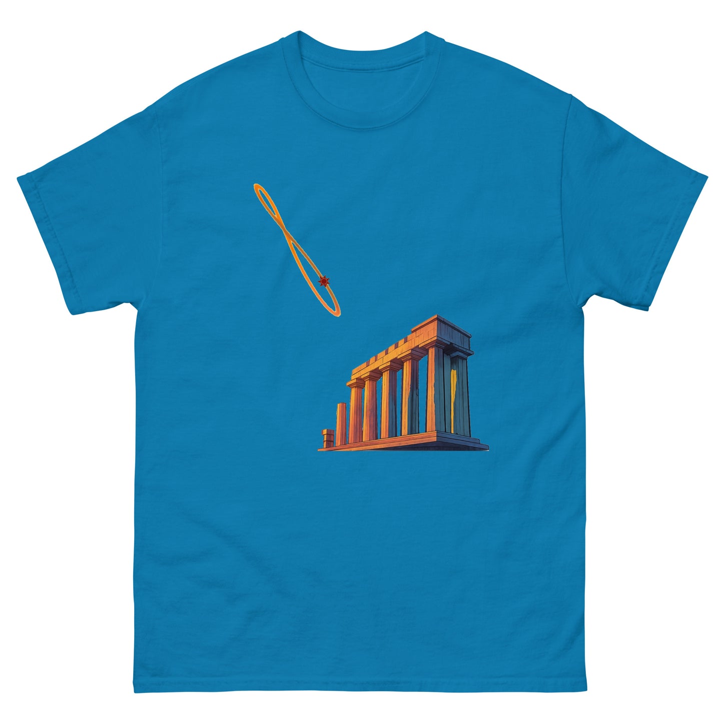 Analemma Over the Temple – Esoteric Apparel Featuring the Sun Path Symbol blue