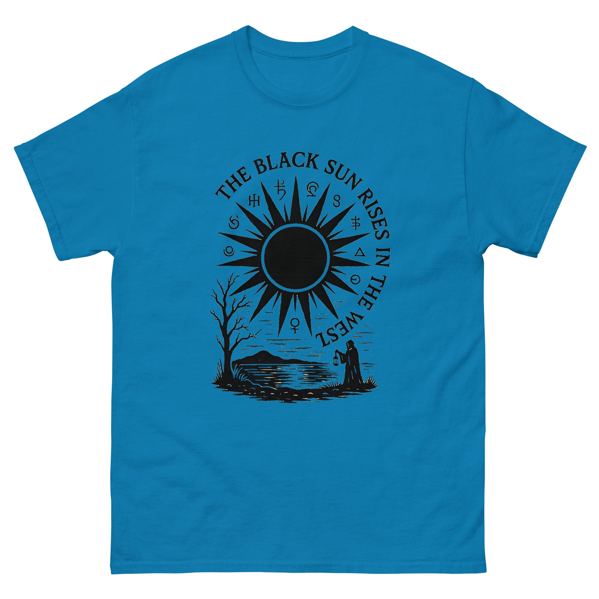 The Black Sun Rises in the West – Occult Symbolism, Esoteric clothing blue