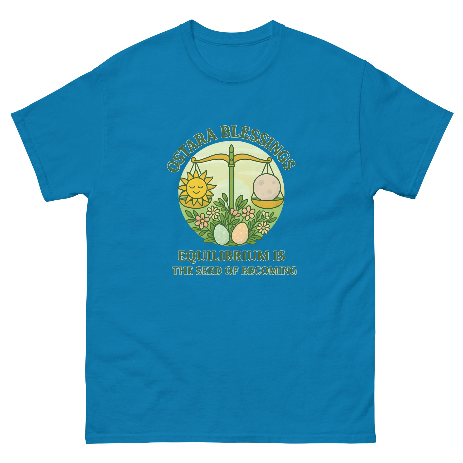 Ostara Shirt – Pagan Esoteric Apparel for the Spring Equinox blue