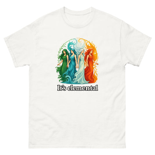 It’s Elemental – Spiritual Shirt Celebrating Earth, Air, Fire, and Water white