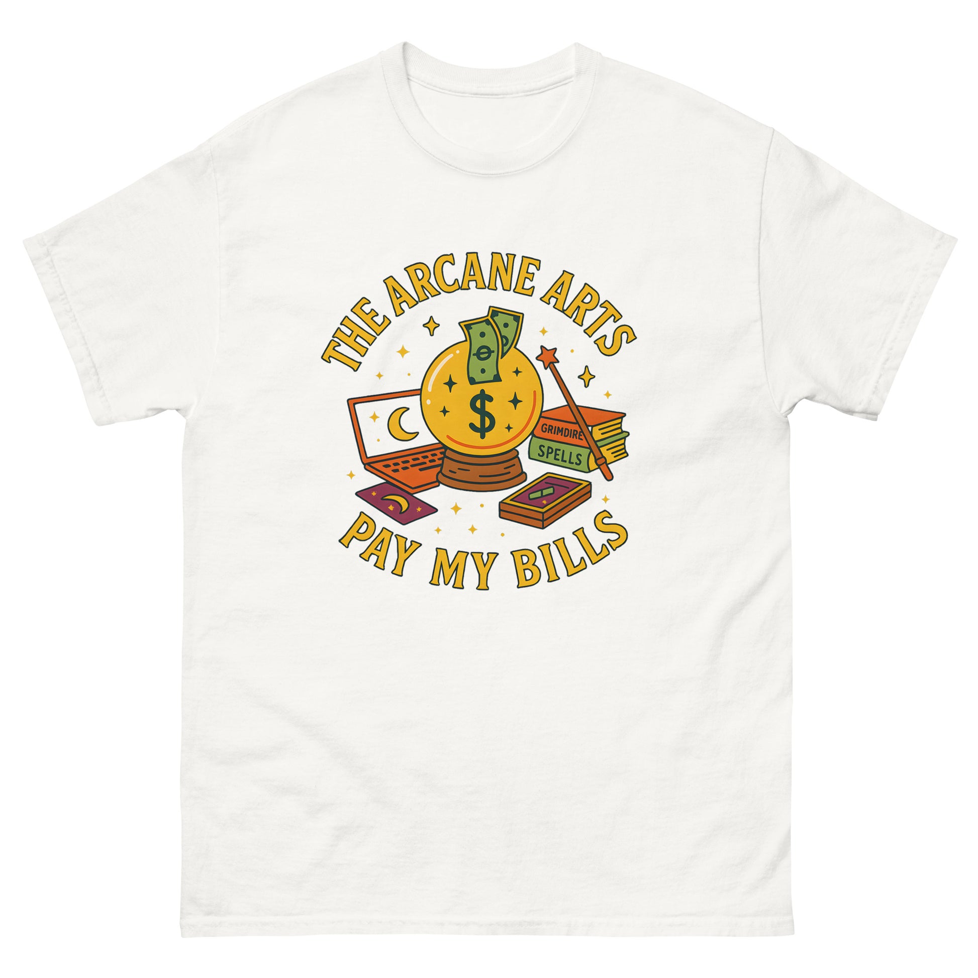 The Arcane Arts Pay My Bills – Witchy Spiritual Shirt white