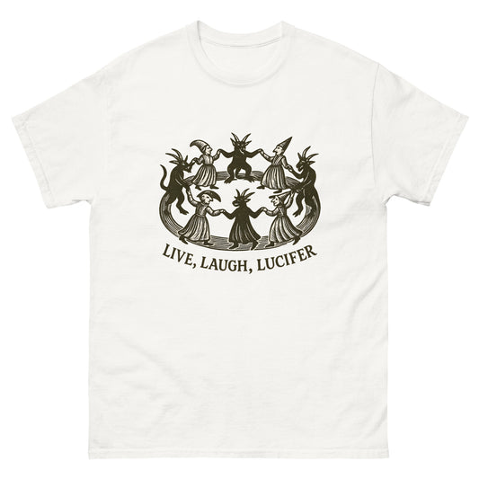 Live Laugh Lucifer – Witchy Humor Esoteric clothing. white