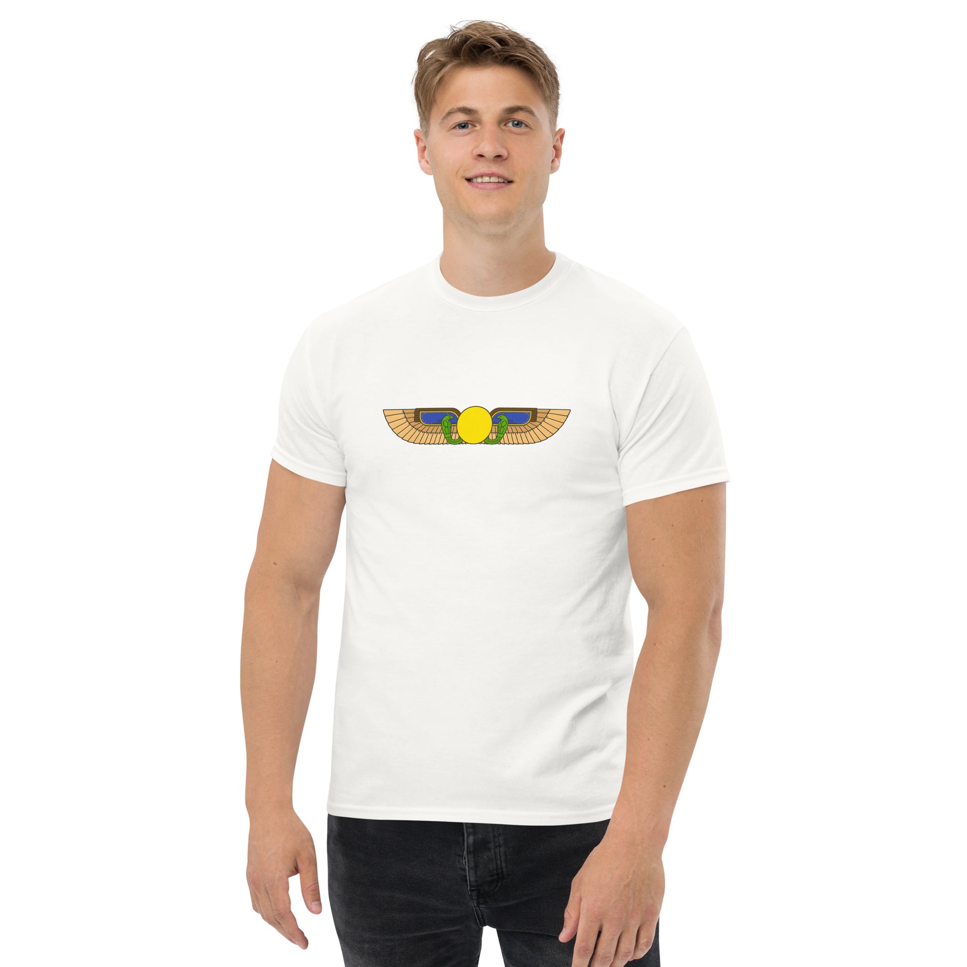 Egyptian Winged Sun Disc Esoteric Apparel – Solar Protection Symbol male